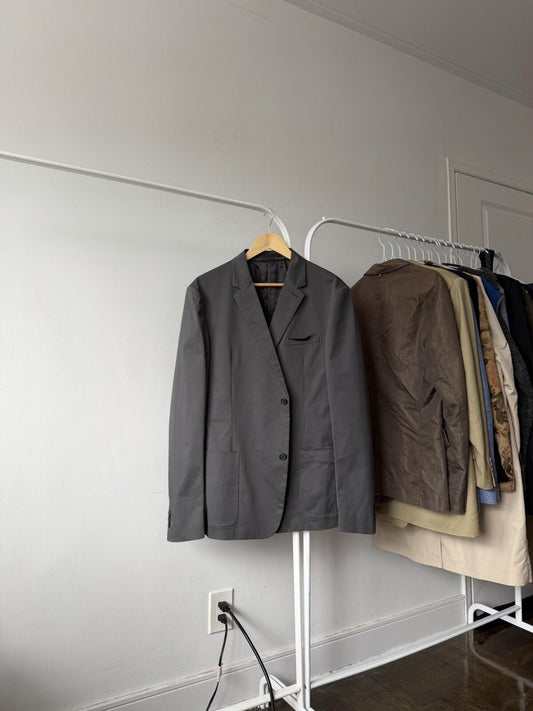 Prada Milano Cotton Gray Two Button Blazer / Sport Jacket