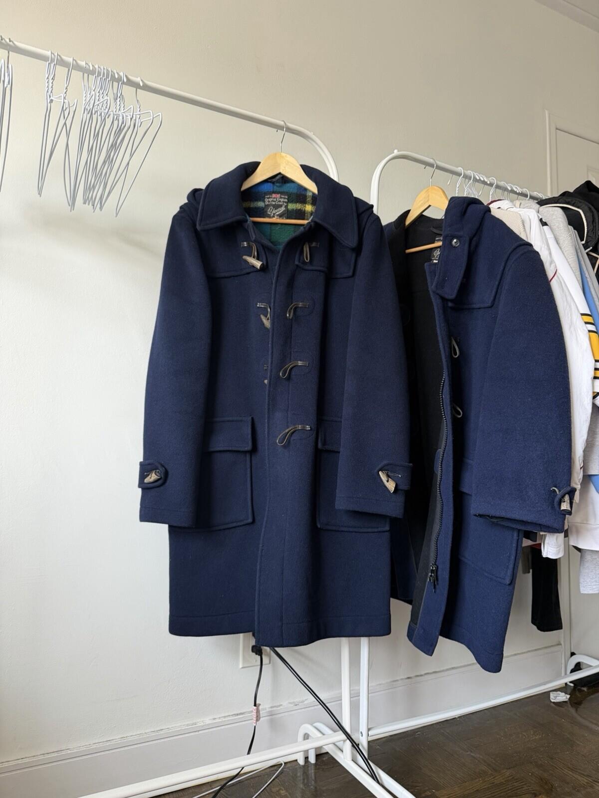 70s Gloverall Navy Blue Vintage Original English Duffle Coat Made In England 38