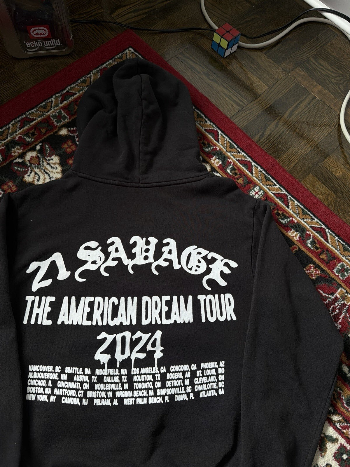 21 Savage American Dream Tour Black Hoodie Dagger Size S