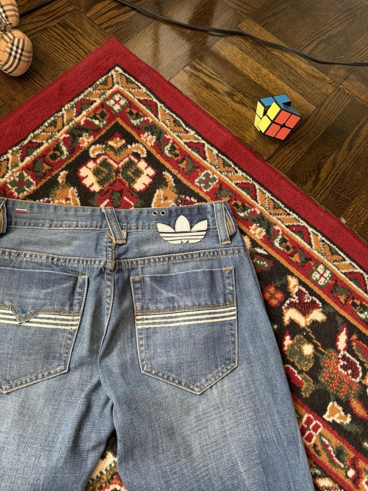 Diesel x Adidas Jeans Mens Blue Viker-AD Straight Trefoil Denim Tag 29x32