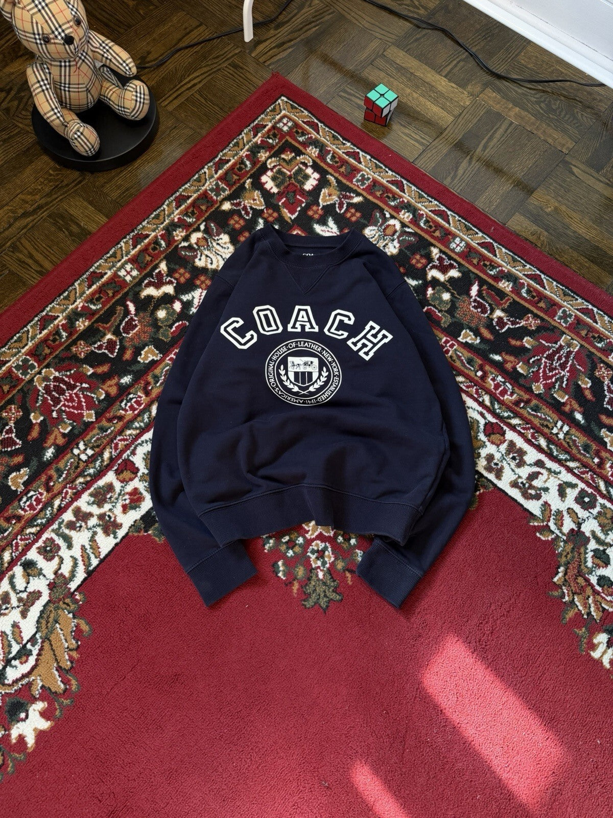 Coach Varsity Crewneck Sweatshirt Men’s Size XS Navy