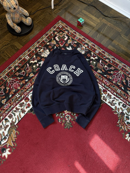 Coach Varsity Crewneck Sweatshirt Men’s Size XS Navy