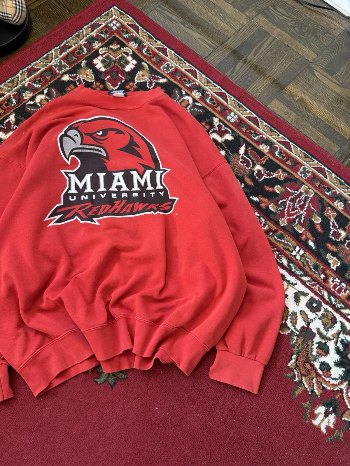 Vtg Jansport Miami University Redhawks Ncaa Crewneck Sweatshirt Xxl