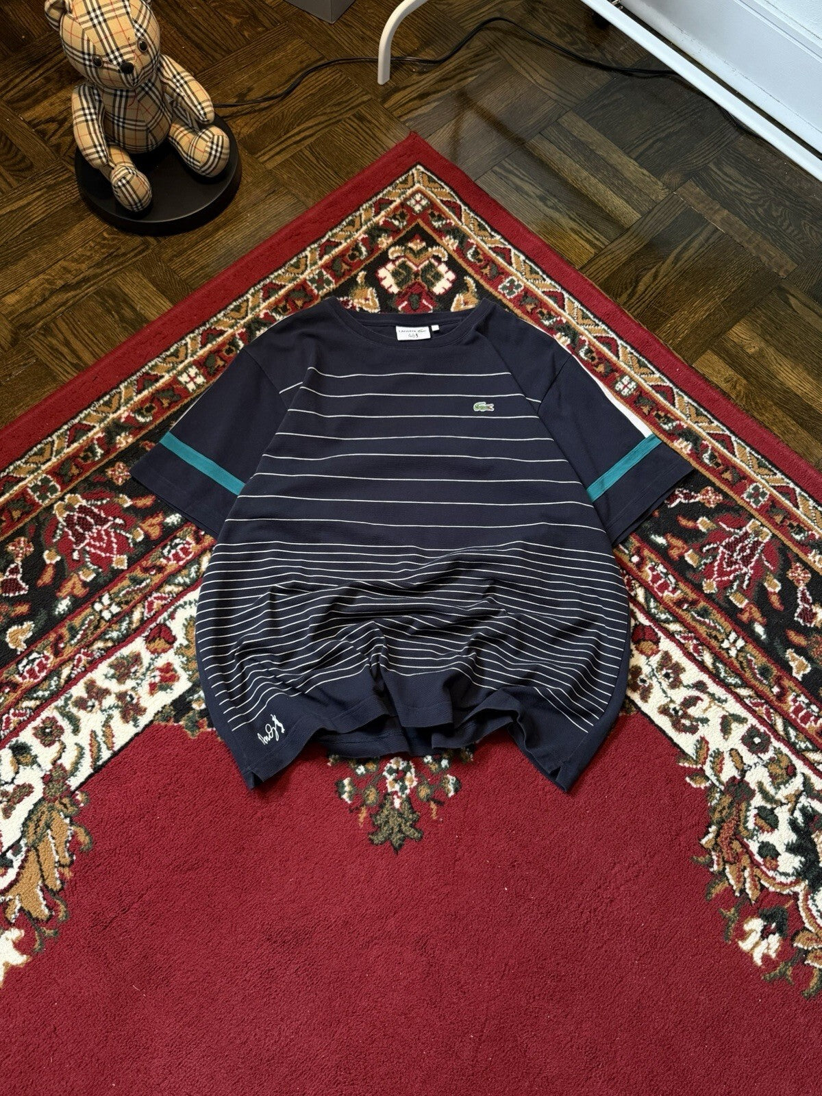 Lacoste Andy Roddick 2012 Rare Striped Jersey Tennis Shirt Size 7 Mens