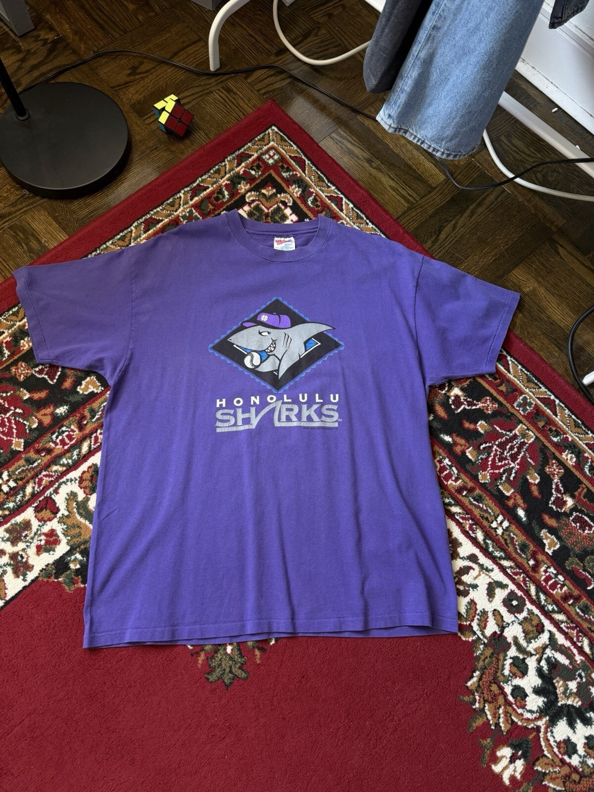 Vintage 1993 Honolulu Sharks Inaugural Season Tee Size XL Single Stitch