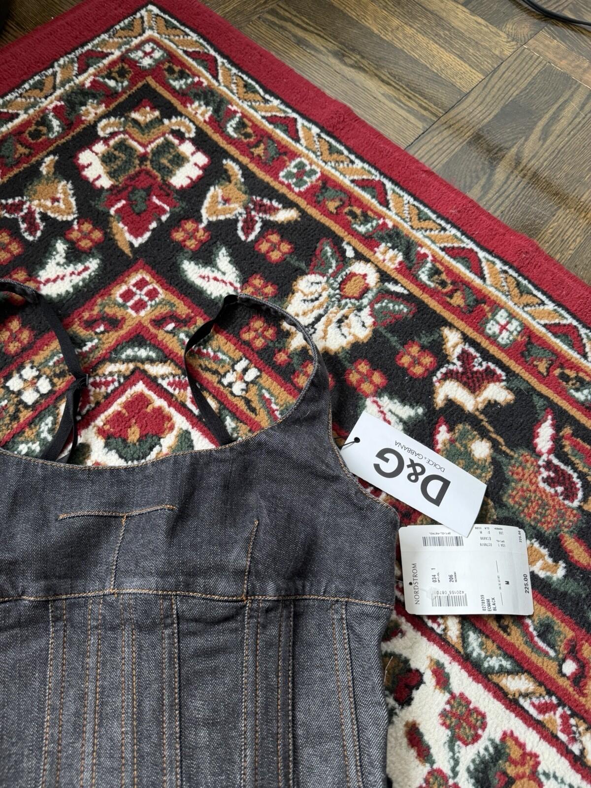 00s Archive Dolce & Gabbana Denim Pleated Gray Corset Top DG Jean Top Y2K