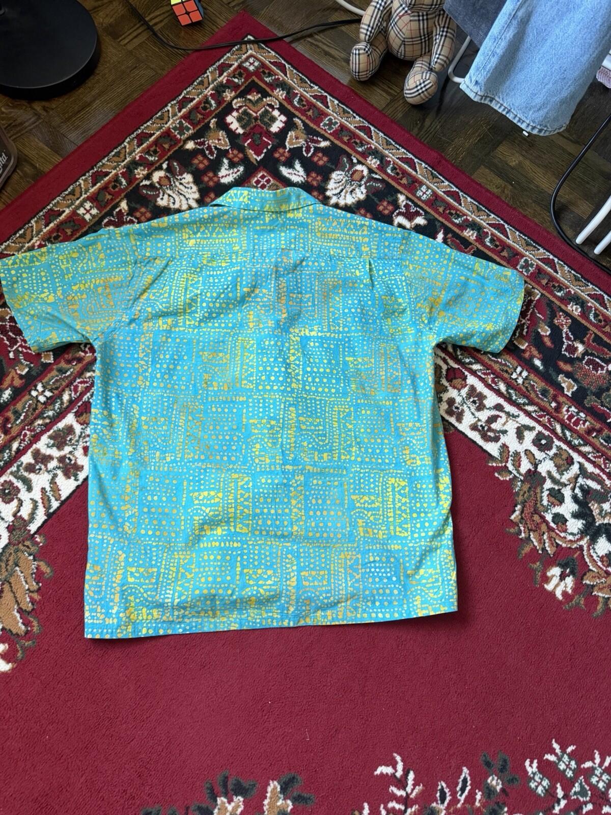 BEAMS PLUS Japan Batik Print Shirt Men's Large Short Sleeve Made In Japan