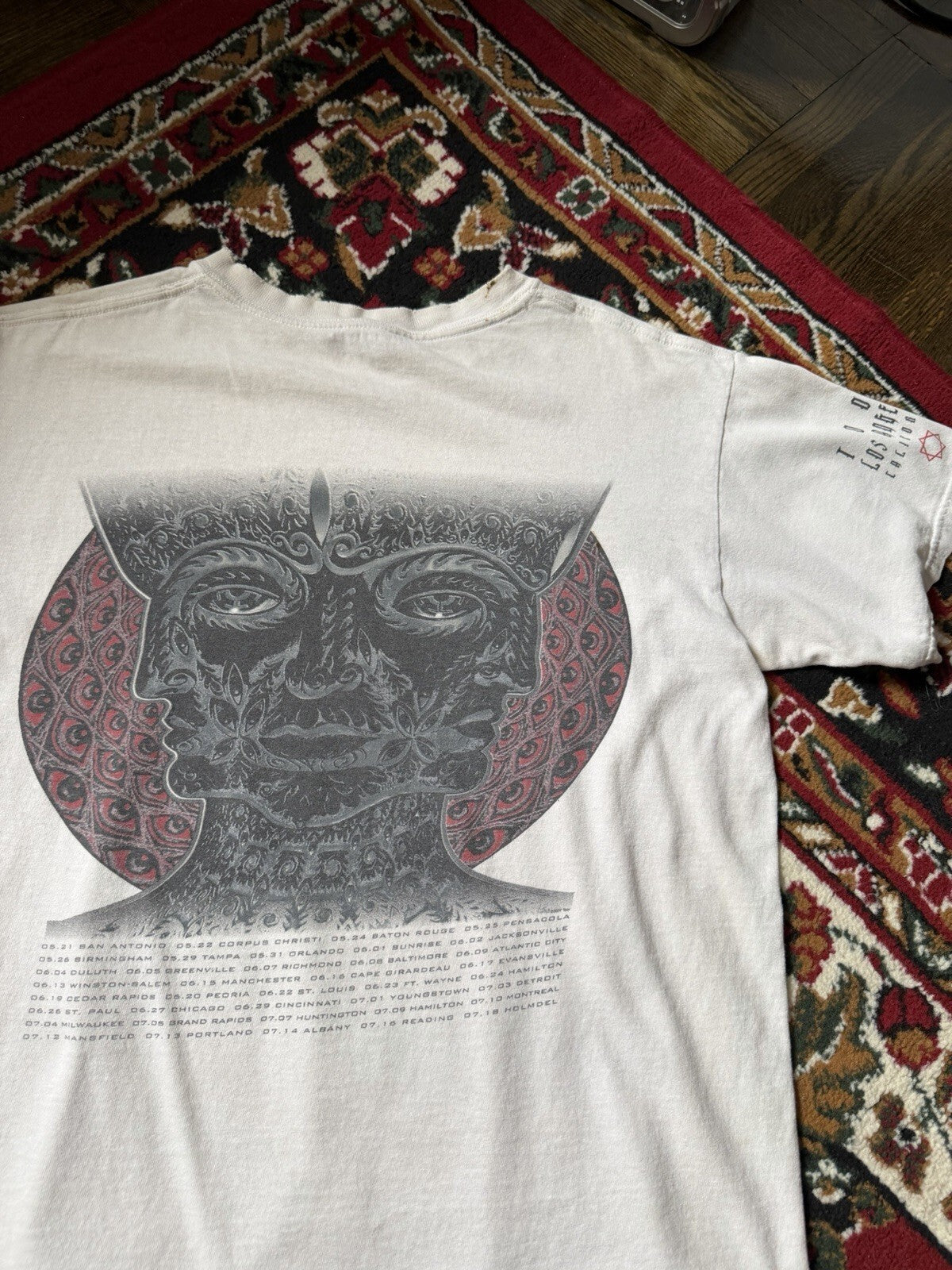 Vintage 2007 Tool 10,000 Days Tour Tee Shirt 2XL White Heavy Metal Band Grunge
