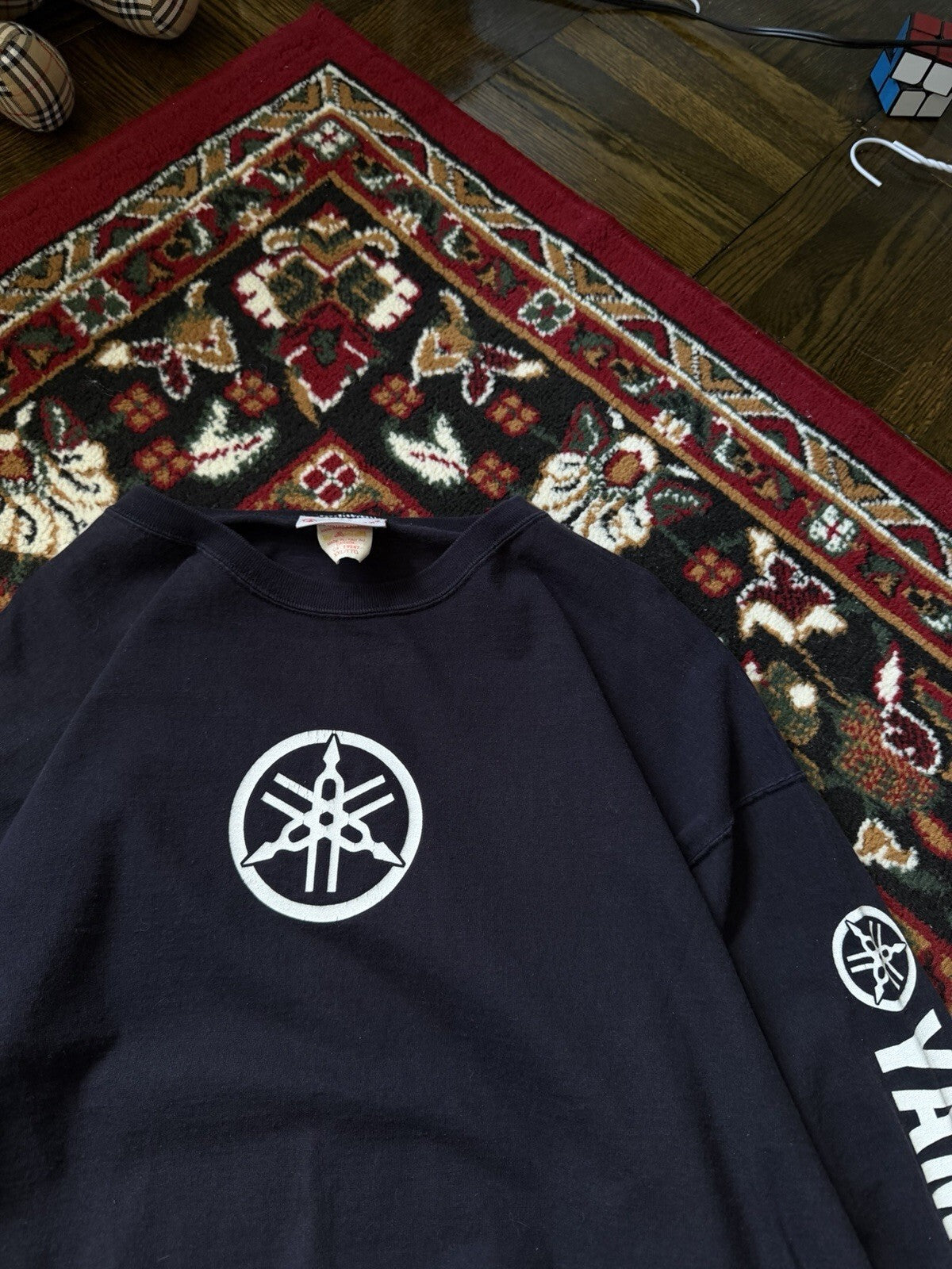 90s Yamaha Logo Long Sleeve T Shirt Motorcycle Racing XXL Y2K Vintage Fade