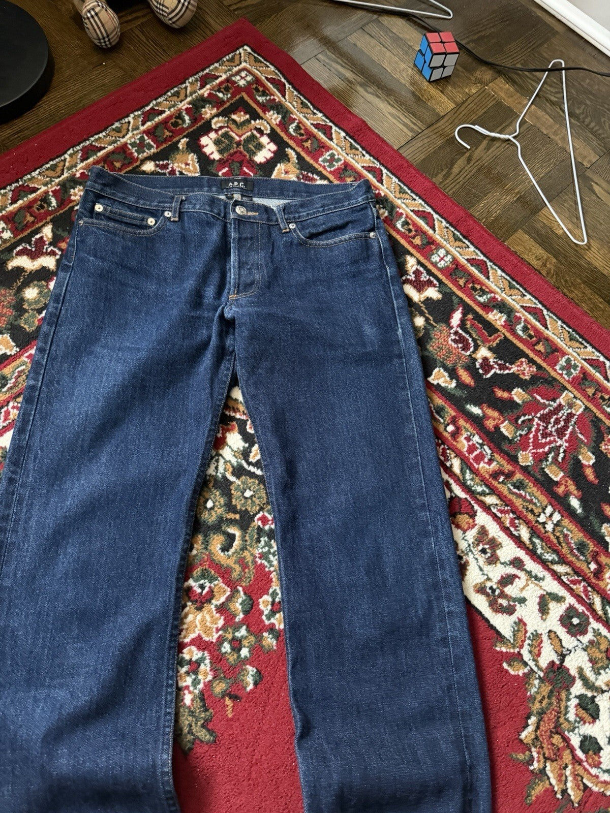 APC Rue De Paris Hipster Men's Size 30 Red Selvedge Distressed Slim Jeans A.P.C