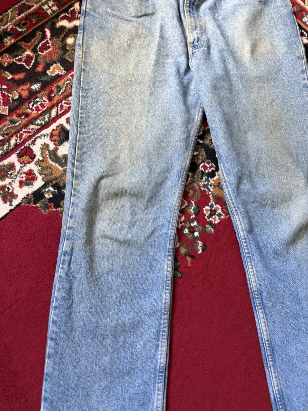 Vintage Levis 619 Jeans Mens 38x34 Washed Blue High Rise Straight Fit Levi's 90s