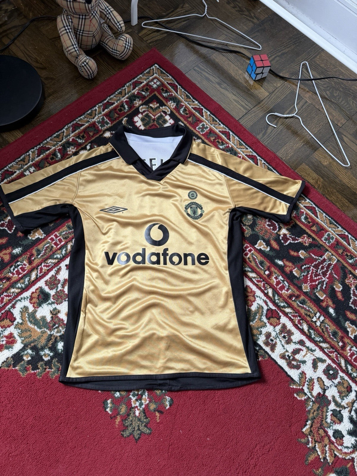 MANCHESTER UNITED 2001 2002 FOOTBALL JERSEY UMBRO REVERSIBLE #10 V.NISTELROY