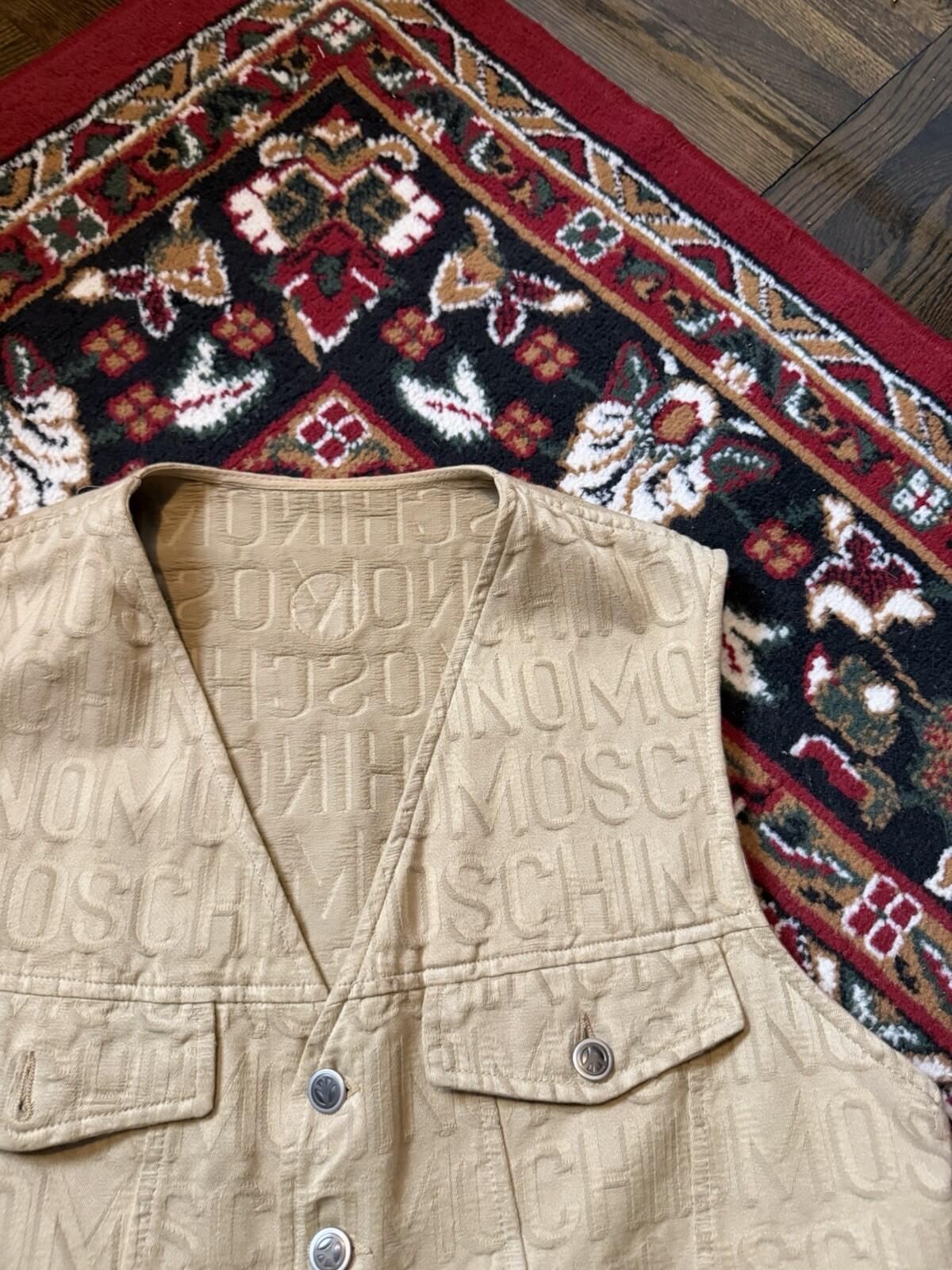 Vintage Moschino Jeans Men's Monogram Themed Cotton Vest  Size USA 36 Archive