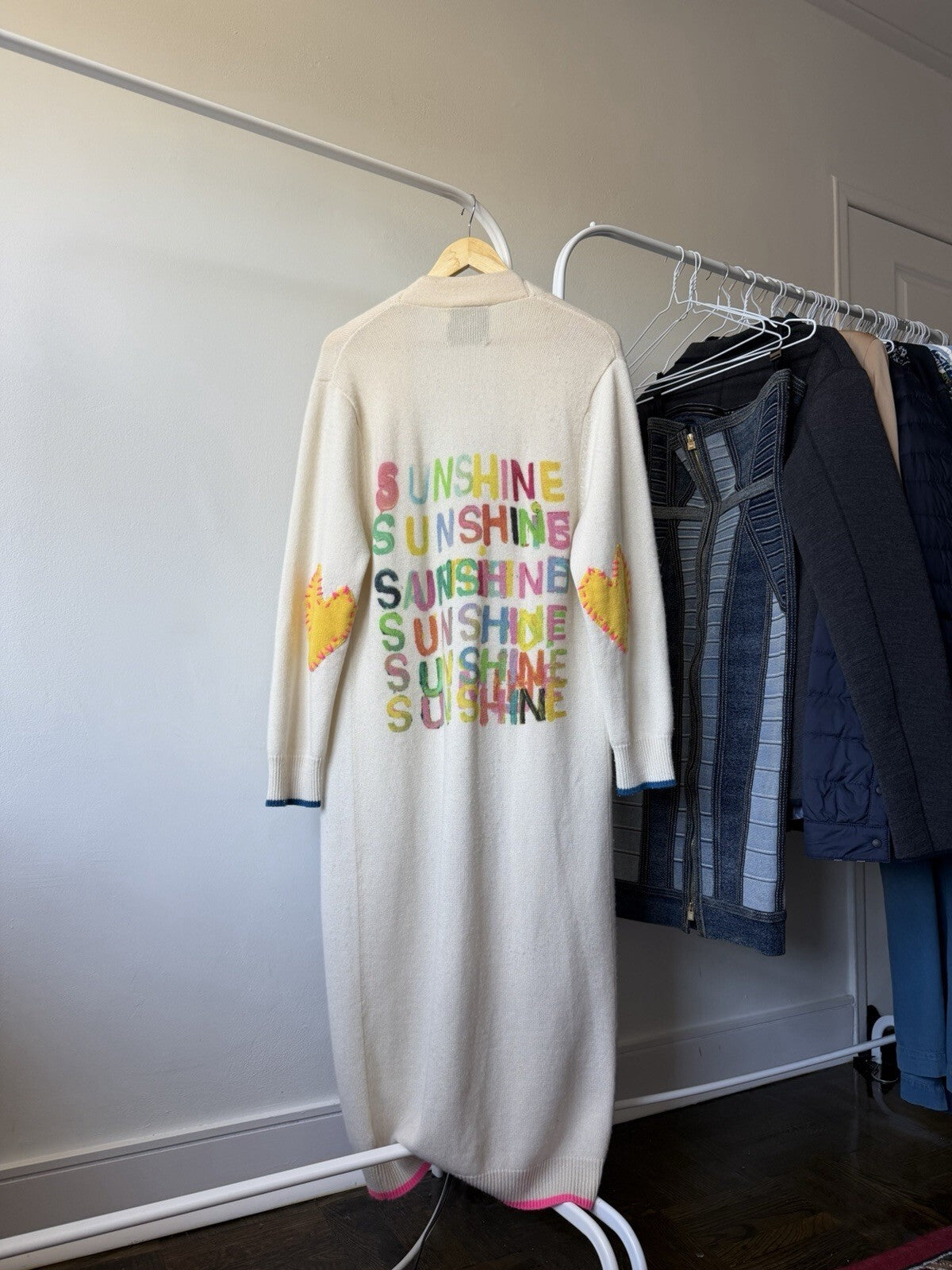 SUPER RARE Kerri Rosenthal Cashmere Open Front Long Cardigan Size S