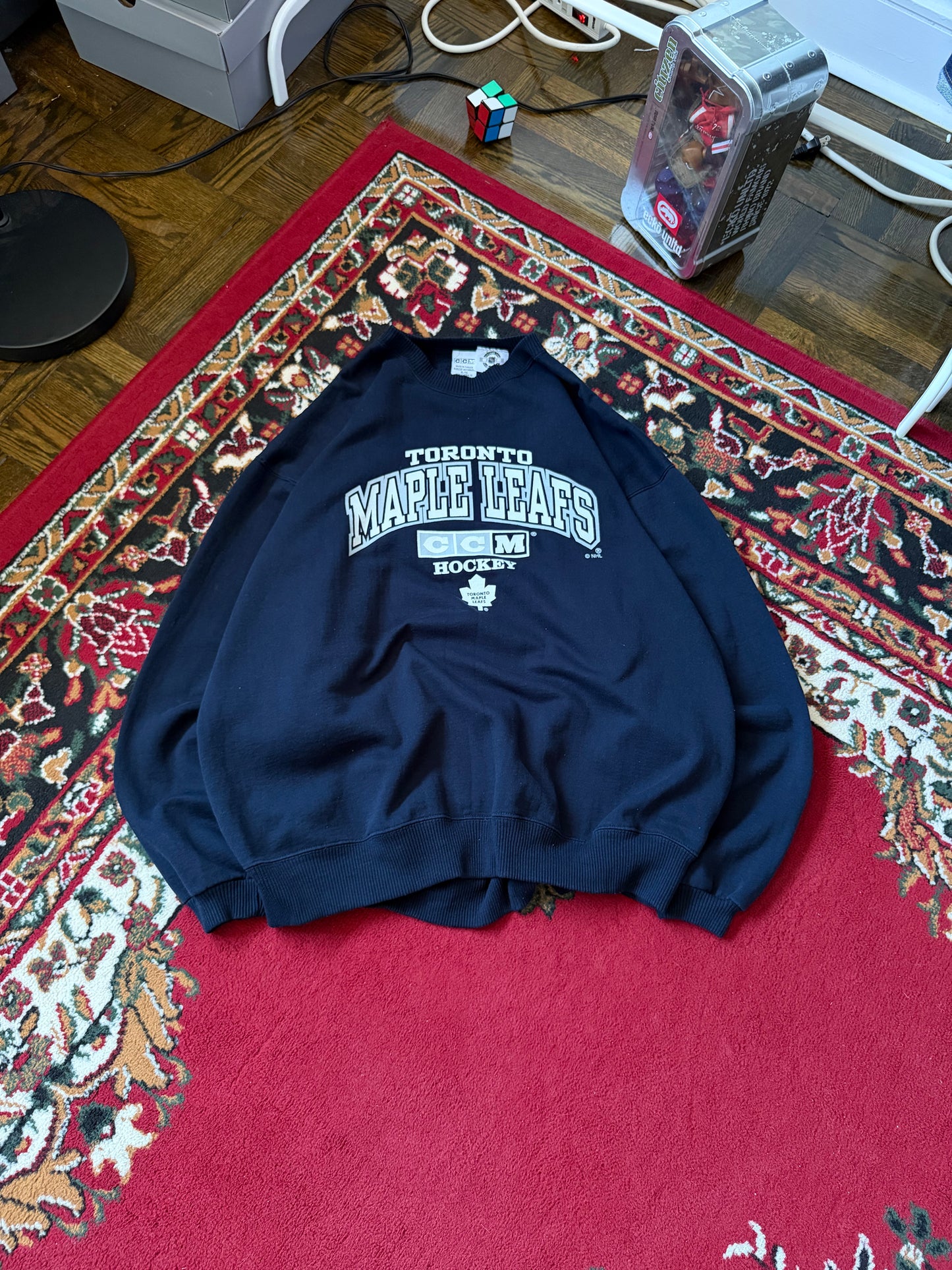 Vintage CCM Toronto Malpe Leafs 90s Navy Blue Sweatshirt