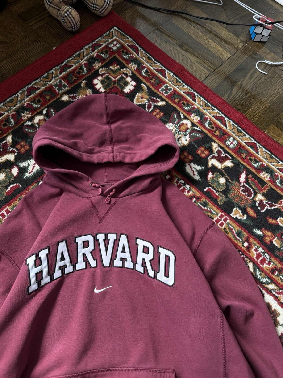Vtg Nike Harvard University Faded Center Swoosh Sweatshirt XL Boxy Grunge 90sY2K