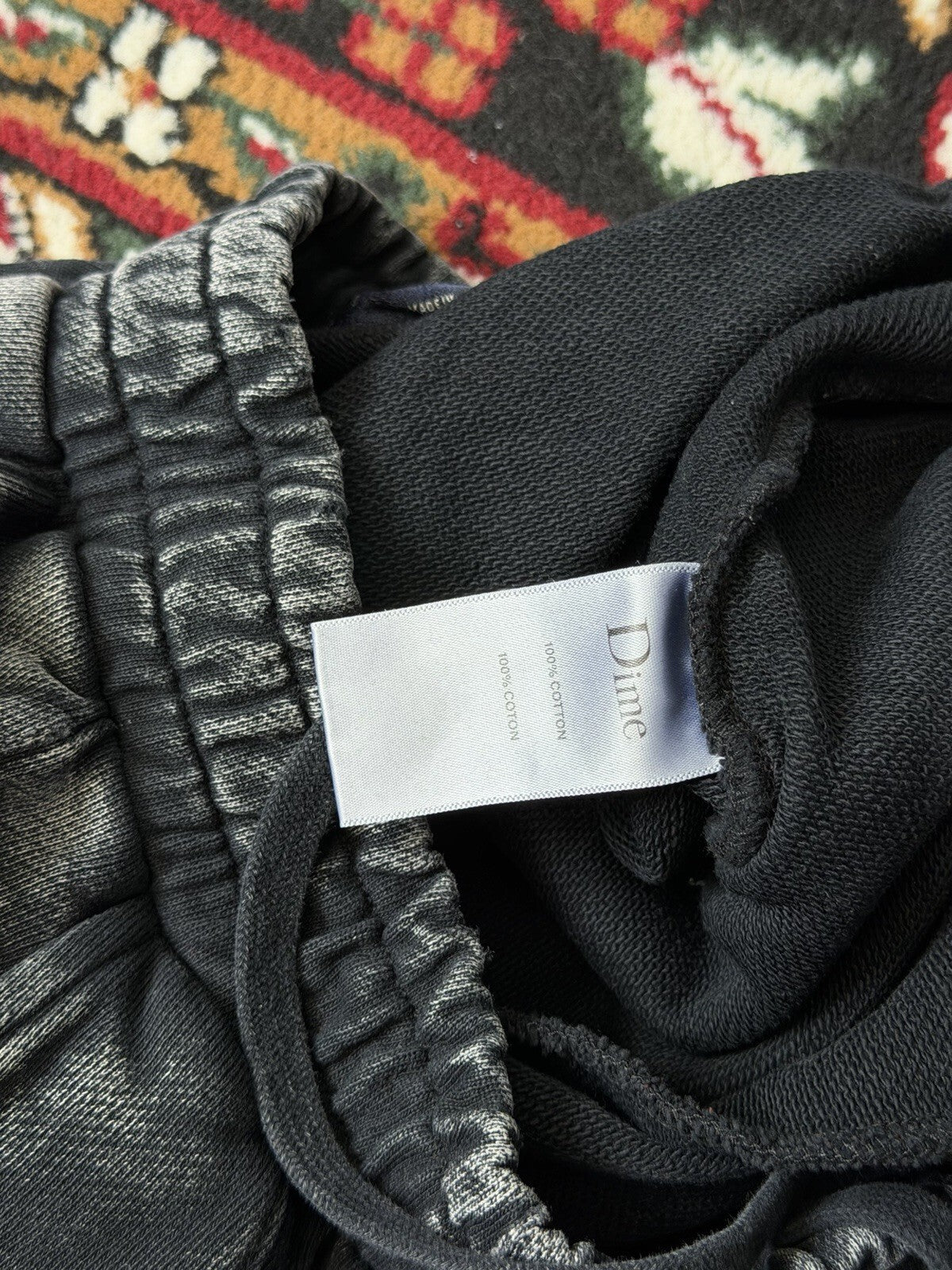 Dime MTL Small Logo Relaxed Straight Sweatpants Navy Size Large