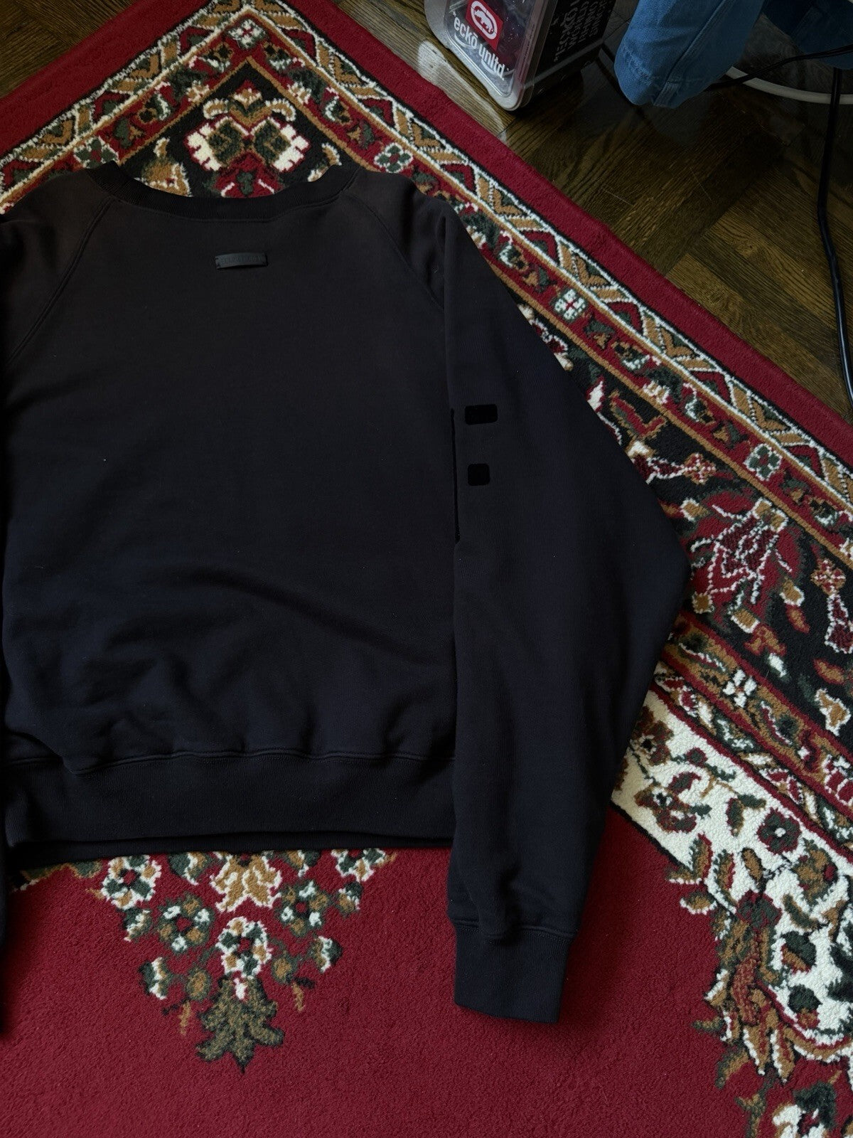 Fear of God 7th Collection FG Logo Double Layered Faded Crewneck Black FOG