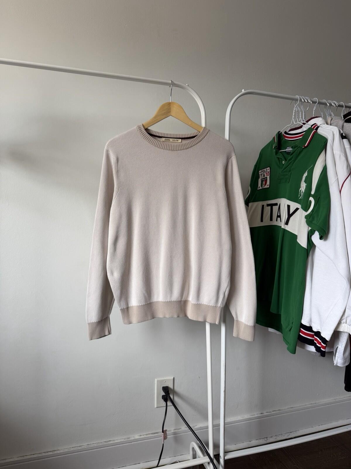 Maurizio Baldassari Silk-Cotton Ribbed Crewneck Sweater
