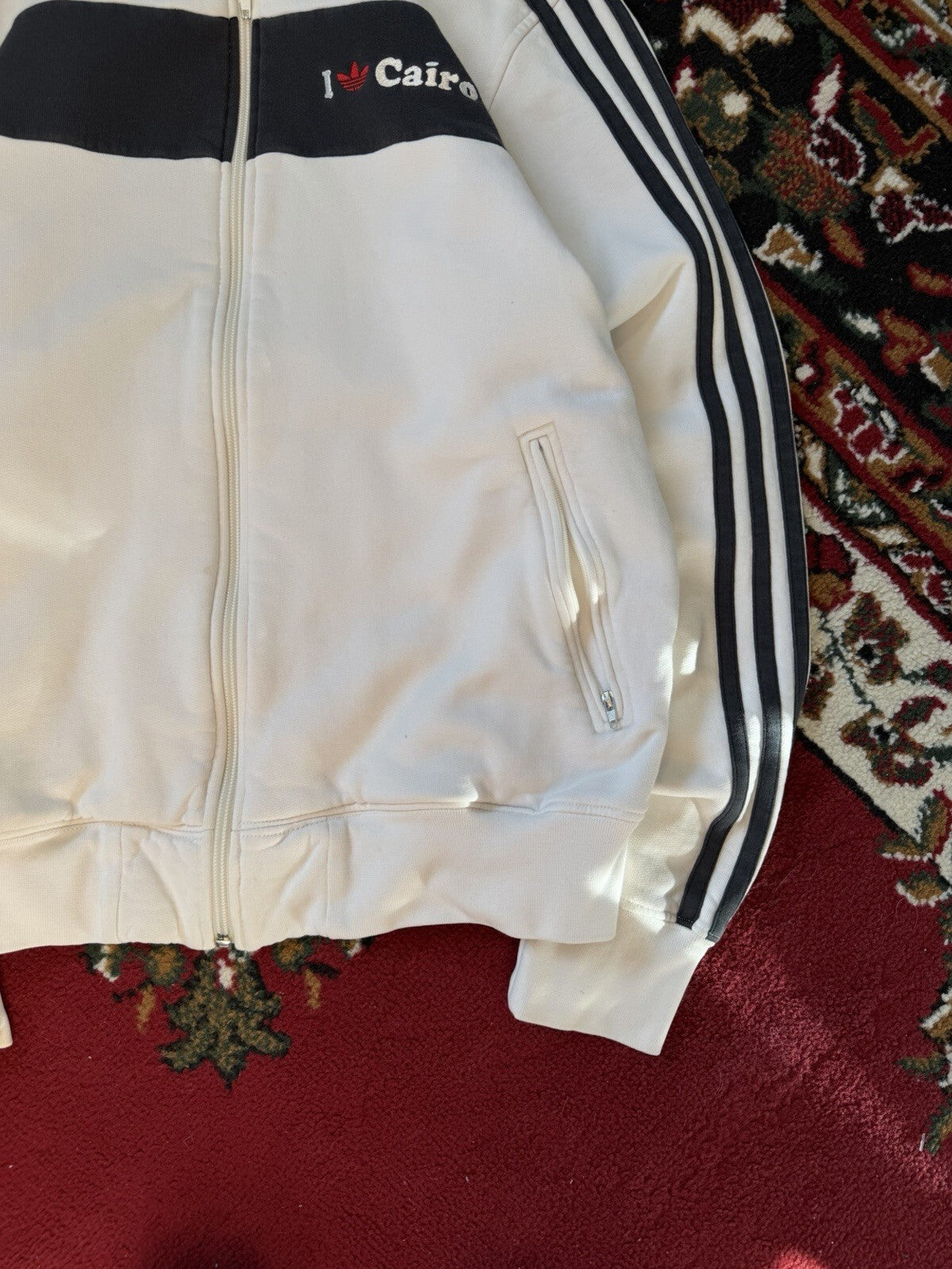 00s Adidas Vintage "I Love Cairo" Zip Up Sweater Track Jacket