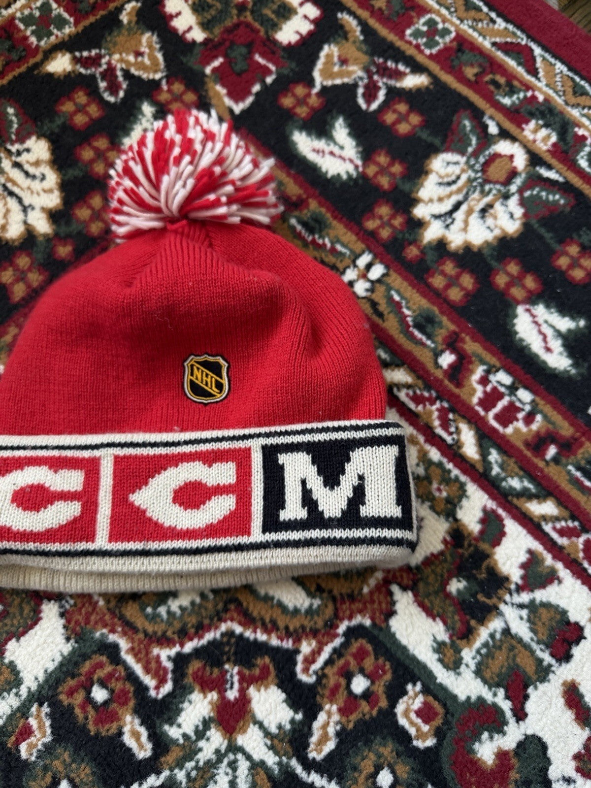 Vintage CCM Red Wings Winter Christmas Hat Excellent Condition