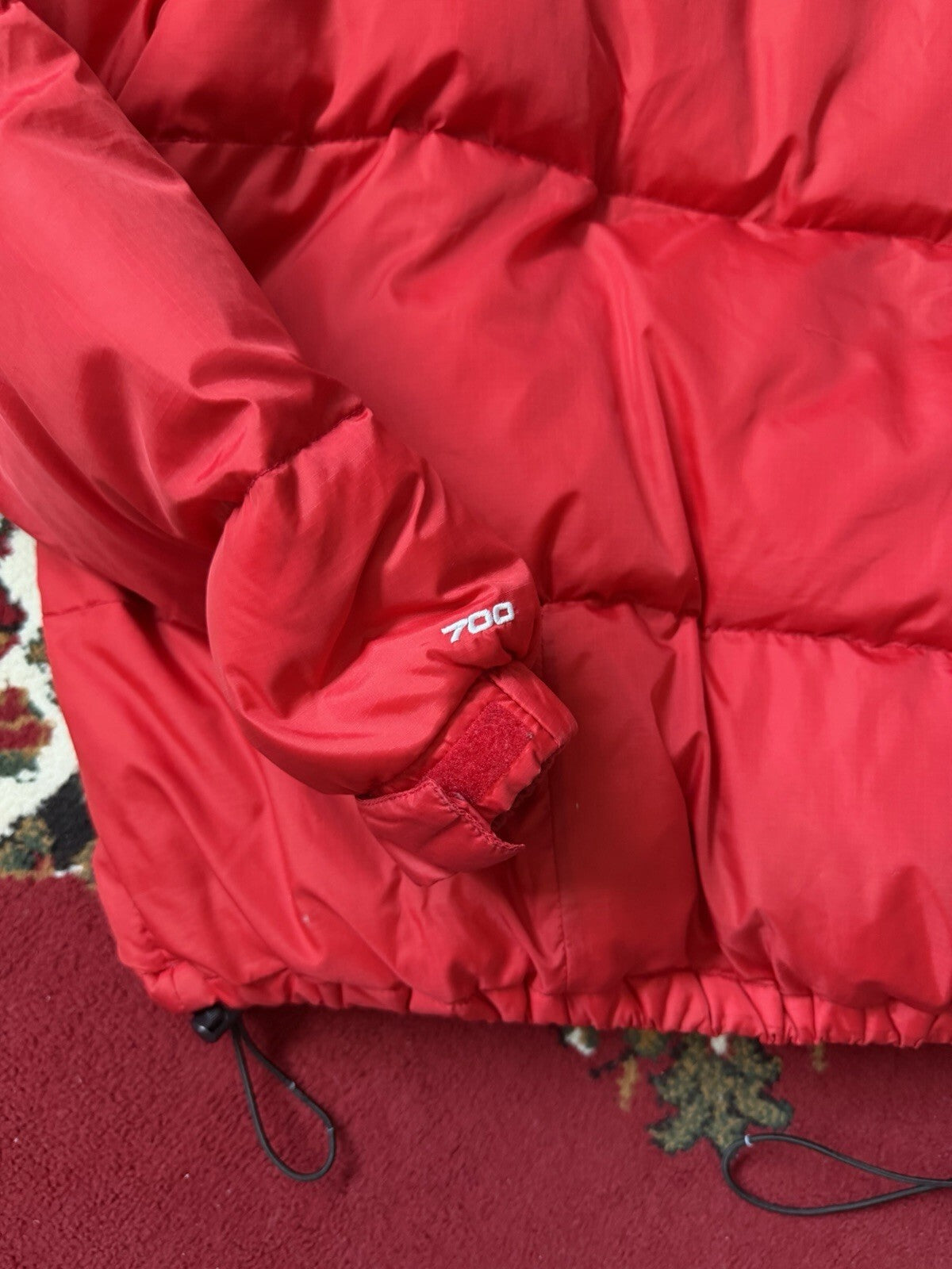 The North Face Nuptse 700 Down Puffer Jacket Red Black Size L