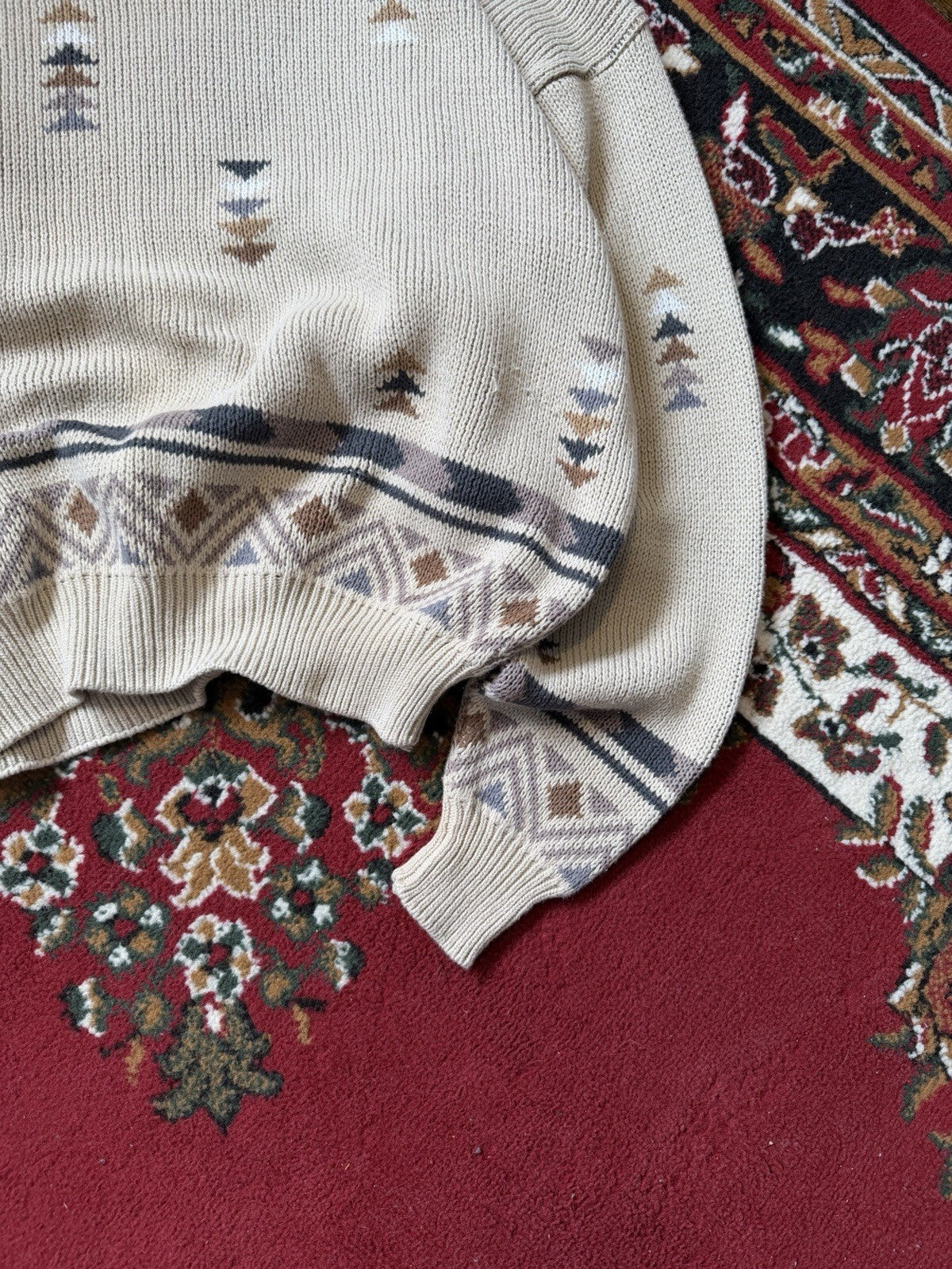 Vintage Tosani Canada Aztec Southwester Pattern Heavy Knit Sweater Size M
