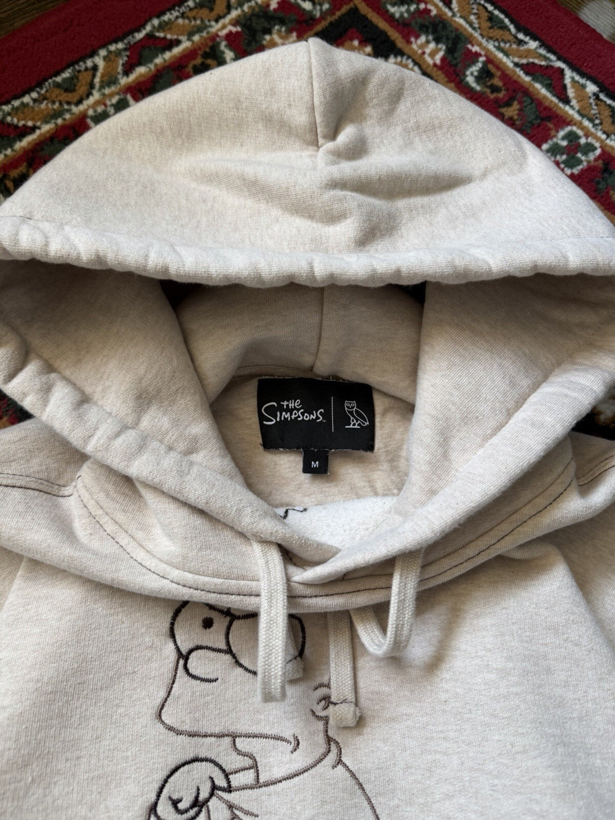October's Very Own x The Simpsons Beige Hoodie Evil Bart Size M Drake OVO