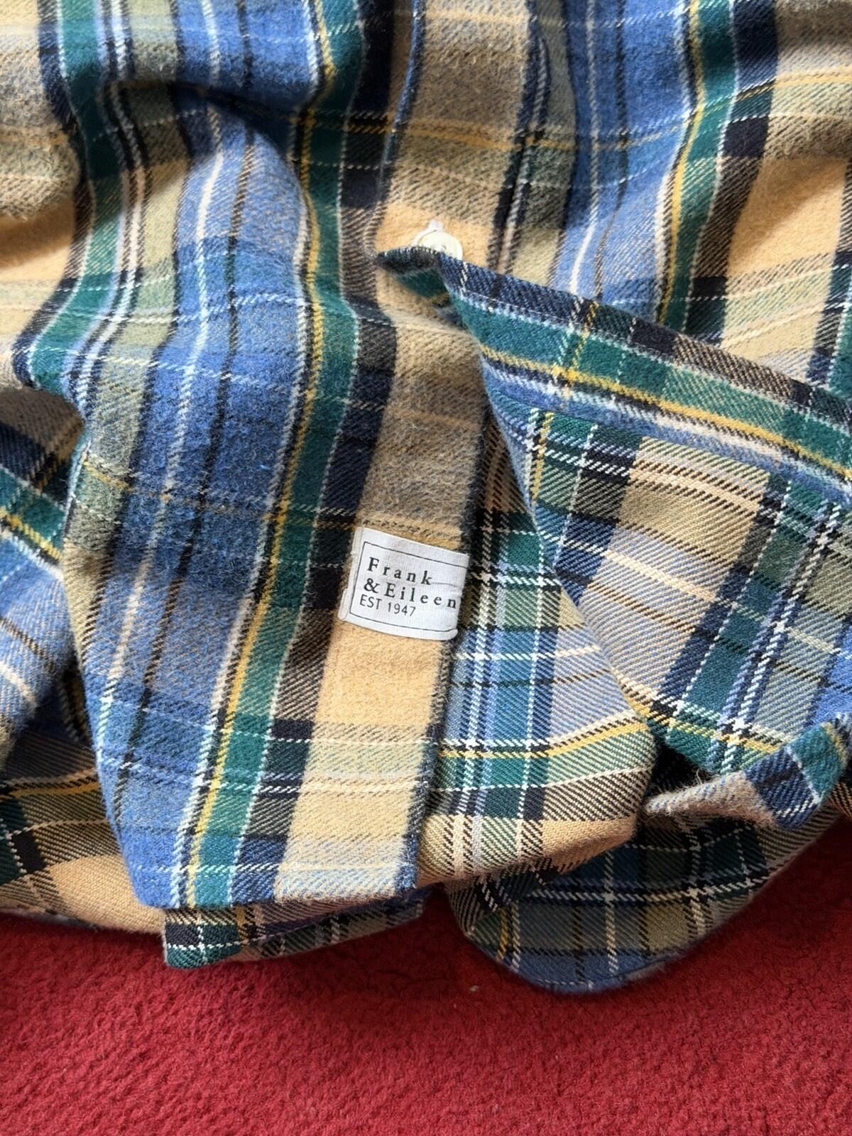 Frank and Eileen "Eileen" Italian Woven Flannel Plaid Button Down Shirt Womens