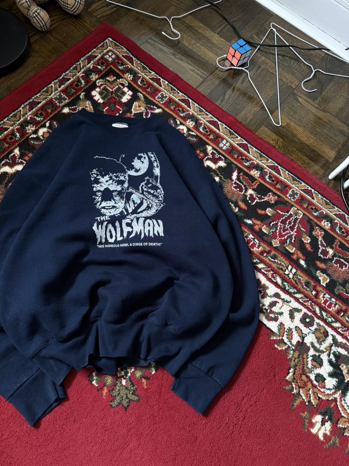 Vintage The Wolf Man 1941 "His Hideous Howl a Dirge Of Death" Movie Sweatshirt