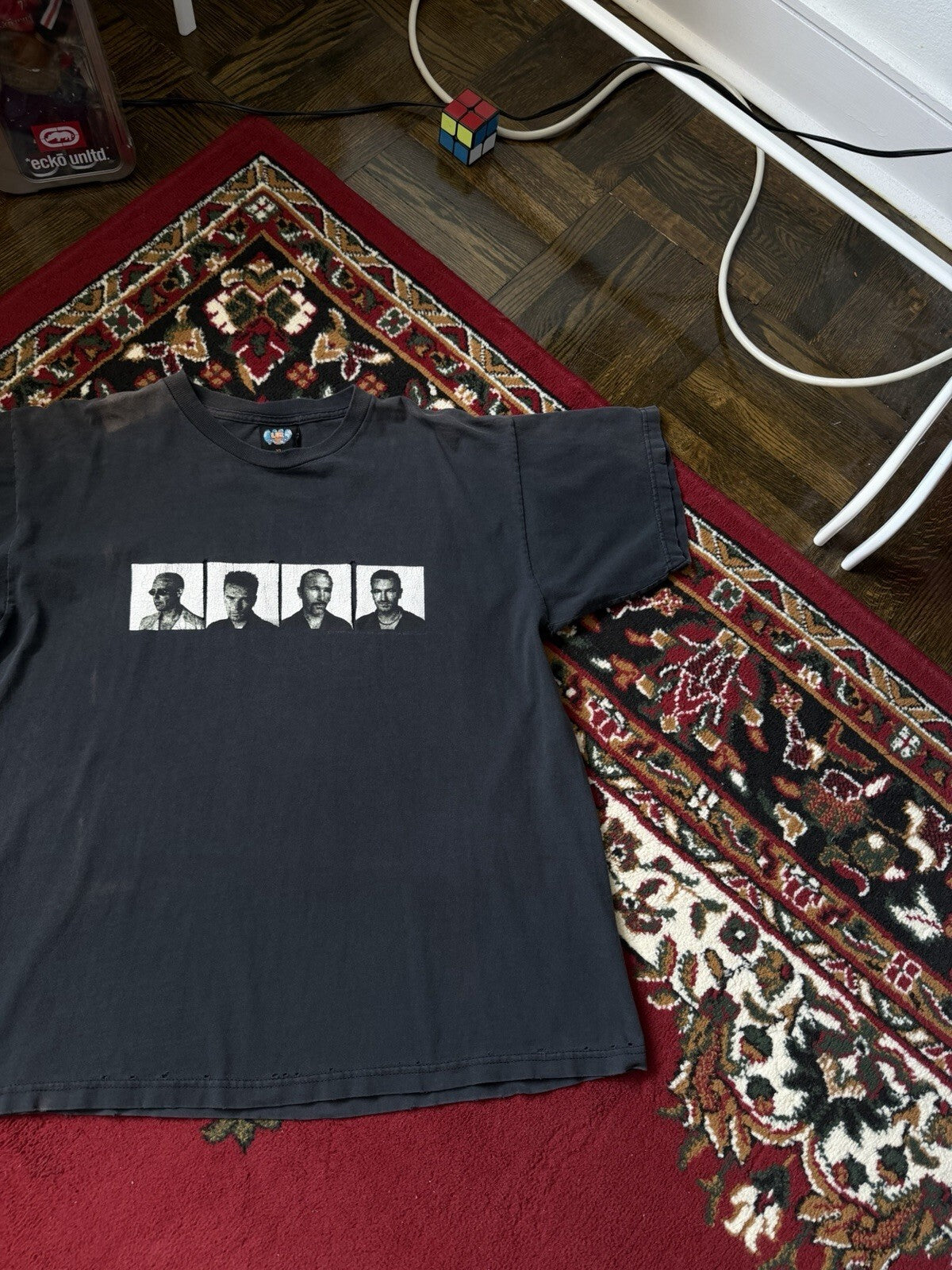 Vintage U2 1997 PopMart Shirt Mens XL Black Tour 97 Rock Band Tee Distressed