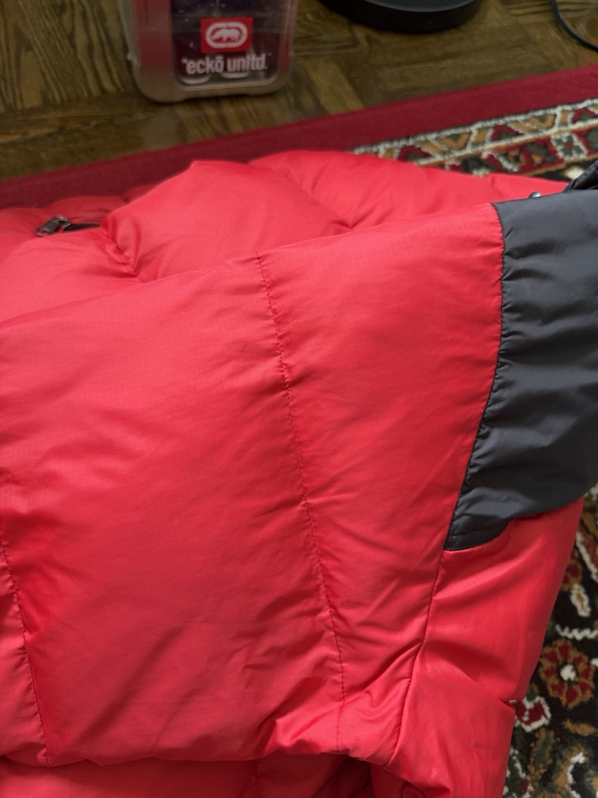 The North Face Nuptse 700 Down Puffer Jacket Red Black Size L