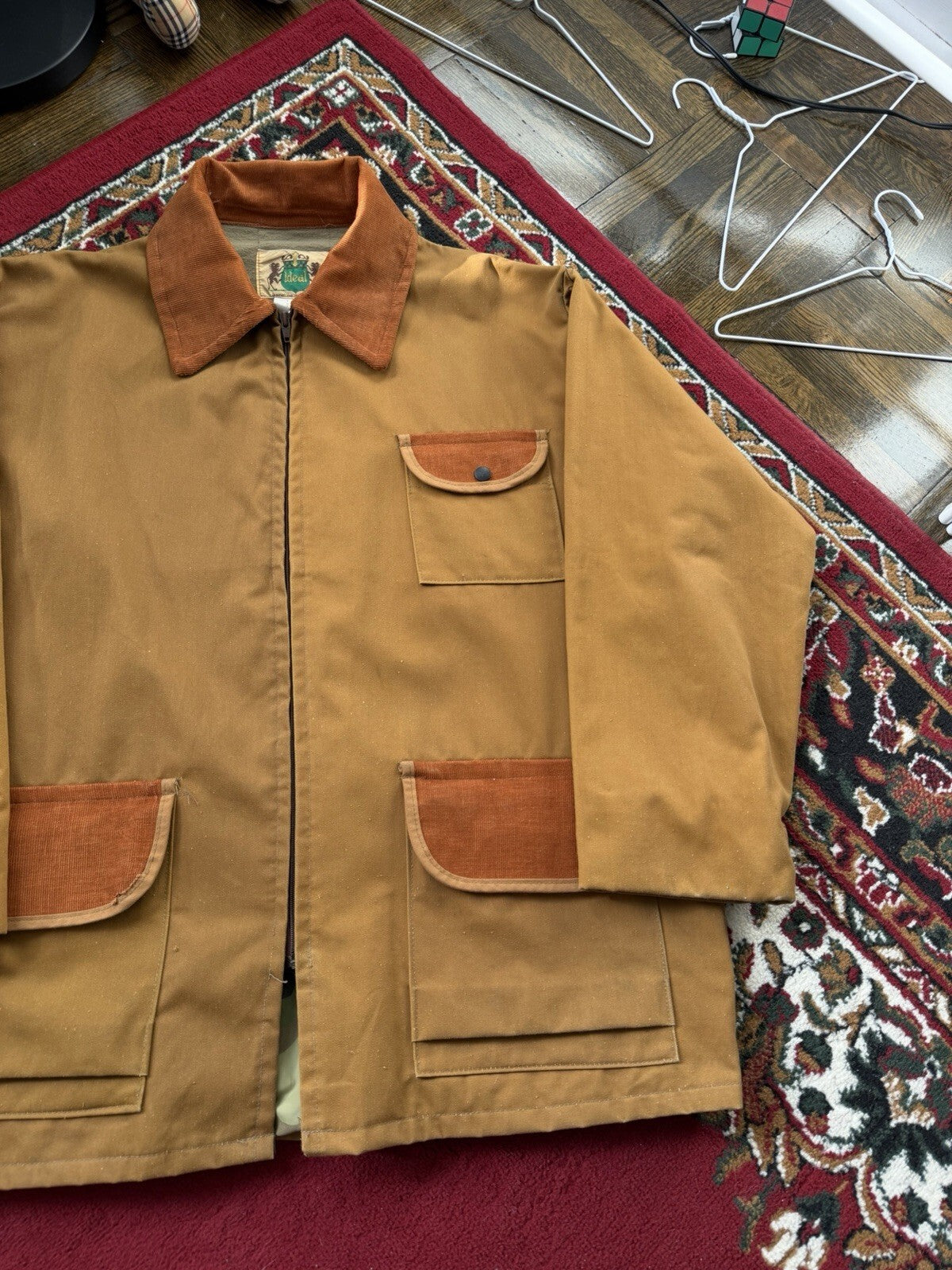 Vintage Ideal 1977 Fishing Jacket Outdoor Hunting Large Made In USA 70s 80s 90s