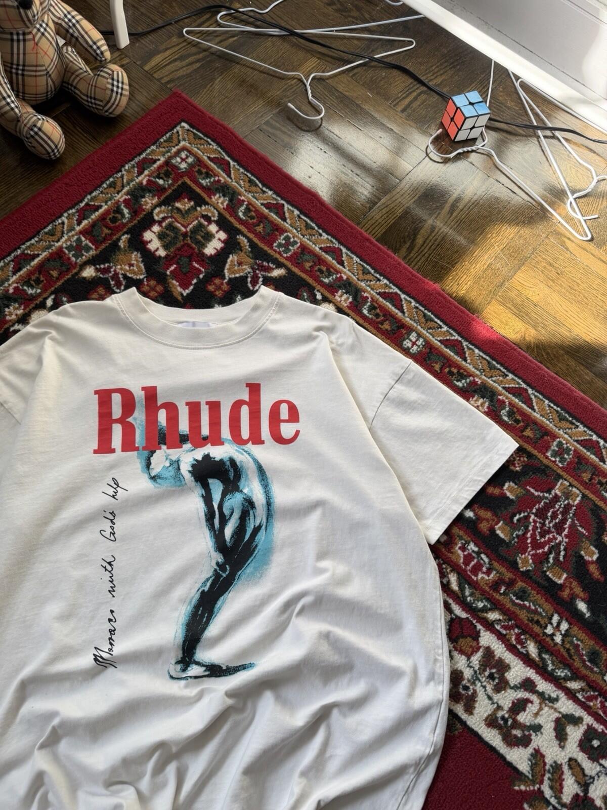 Rhude God Help Me Tee "Vintage White" Size L Made In USA