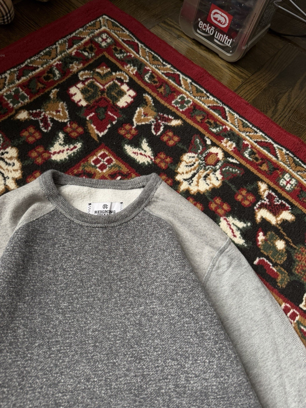 Reigning Champ Fleece Basic Sweatshirt Size XS Mens Gray