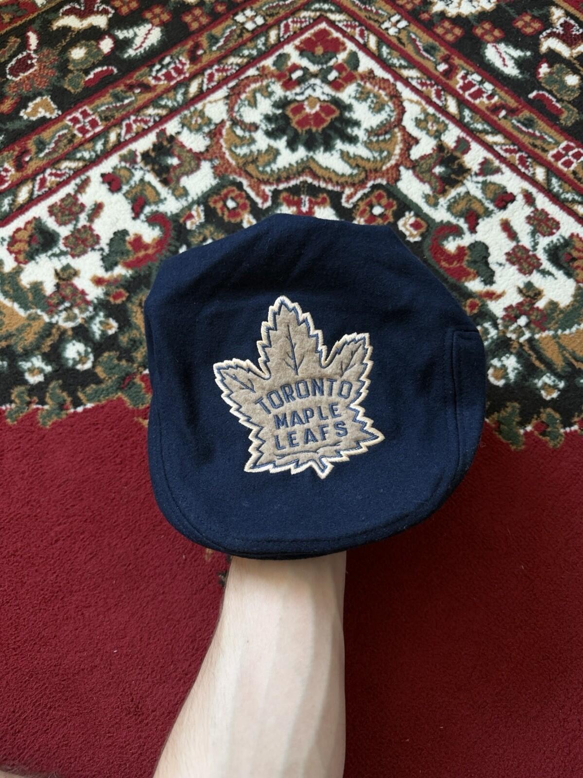 90s Toronto Maple Leafs Vintage Flat-Cap Hat Wool Blue NHL