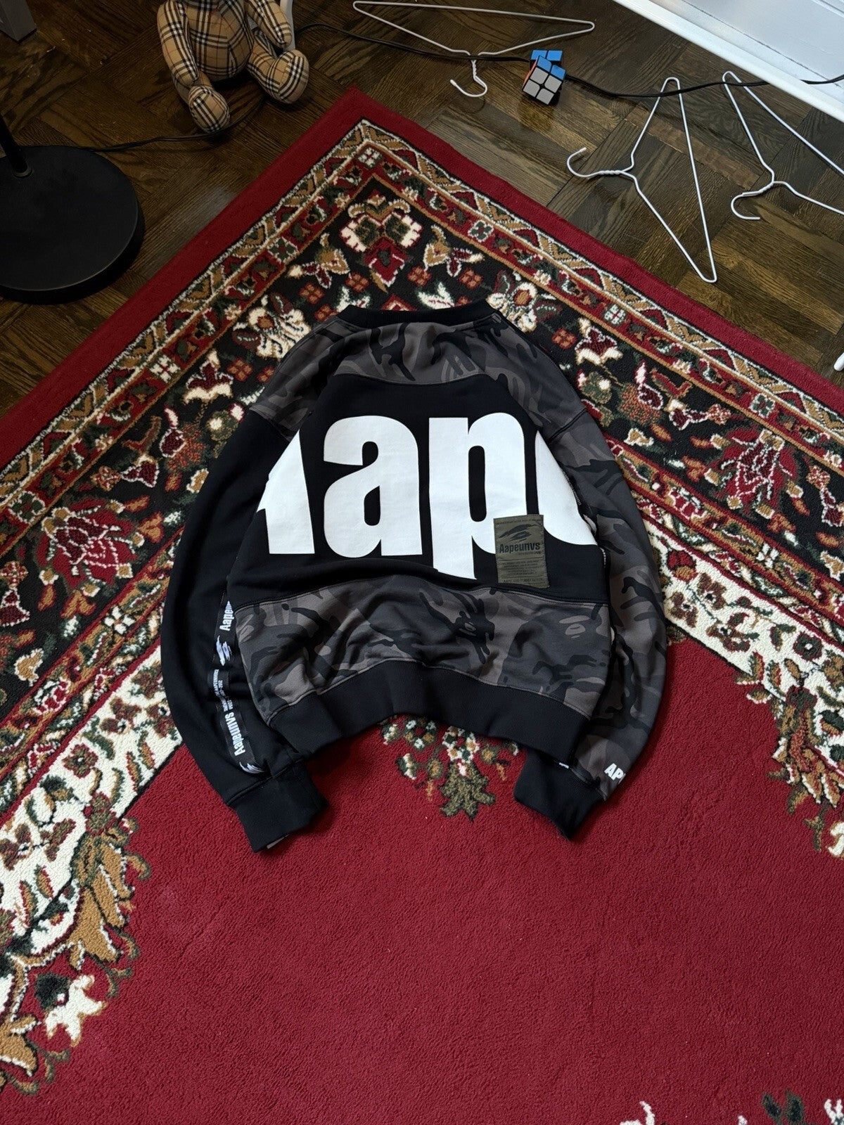 Aape By Abathing Ape Universe Camo Black Sweater Size S Sweatshirt Bape