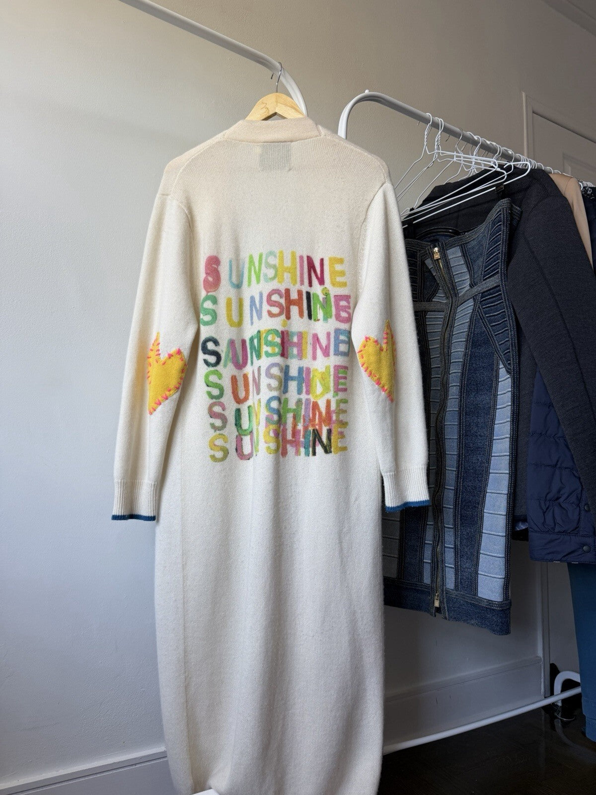 SUPER RARE Kerri Rosenthal Cashmere Open Front Long Cardigan Size S