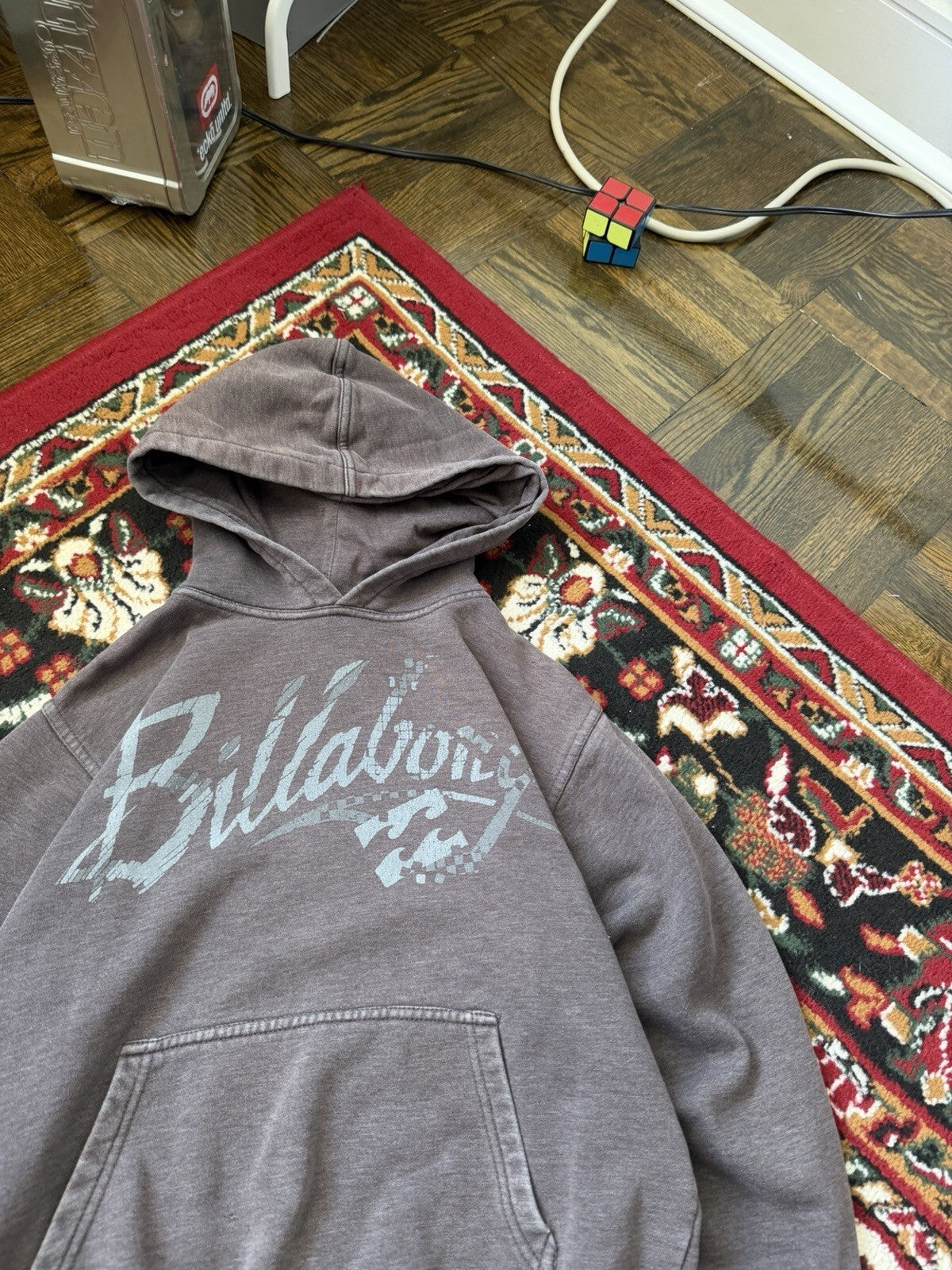 Vintage Billabong Surf Womens Faded Gray Hoodie Sweatshirt 00s Y2K