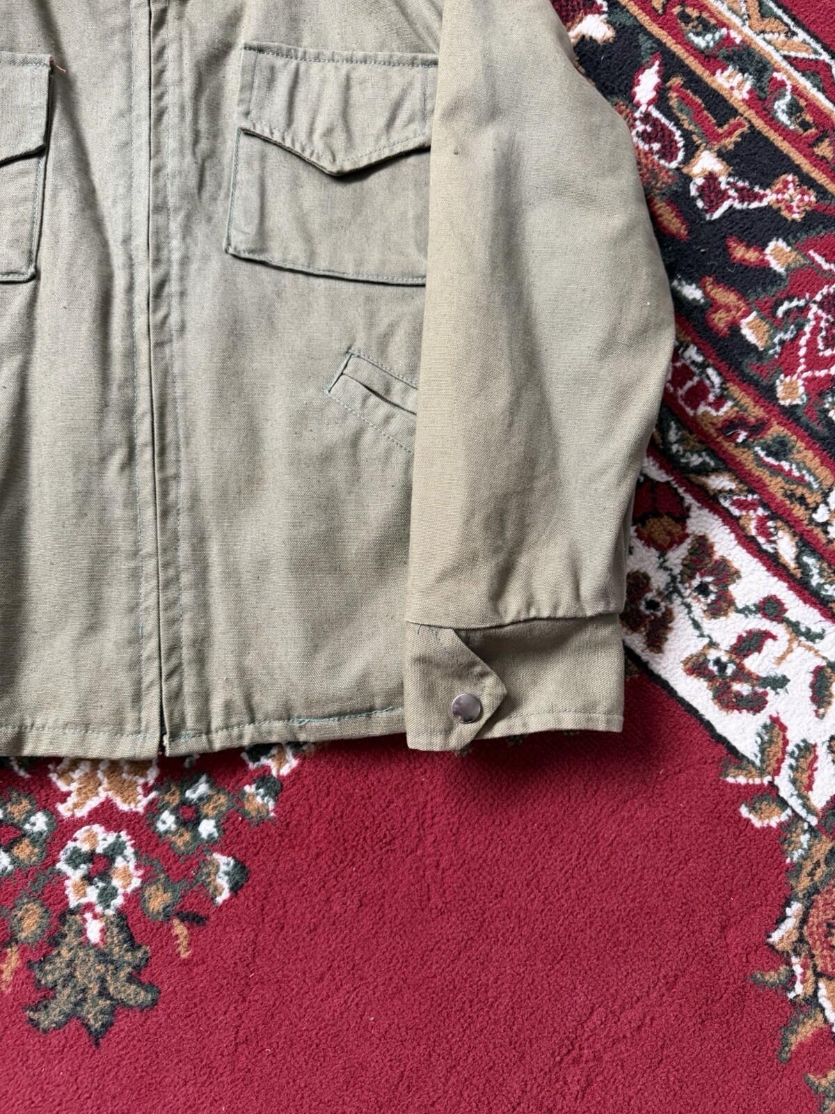 Vintage 50s-60s European Canvas Work Jacket Lighting Zip Pockets Olive