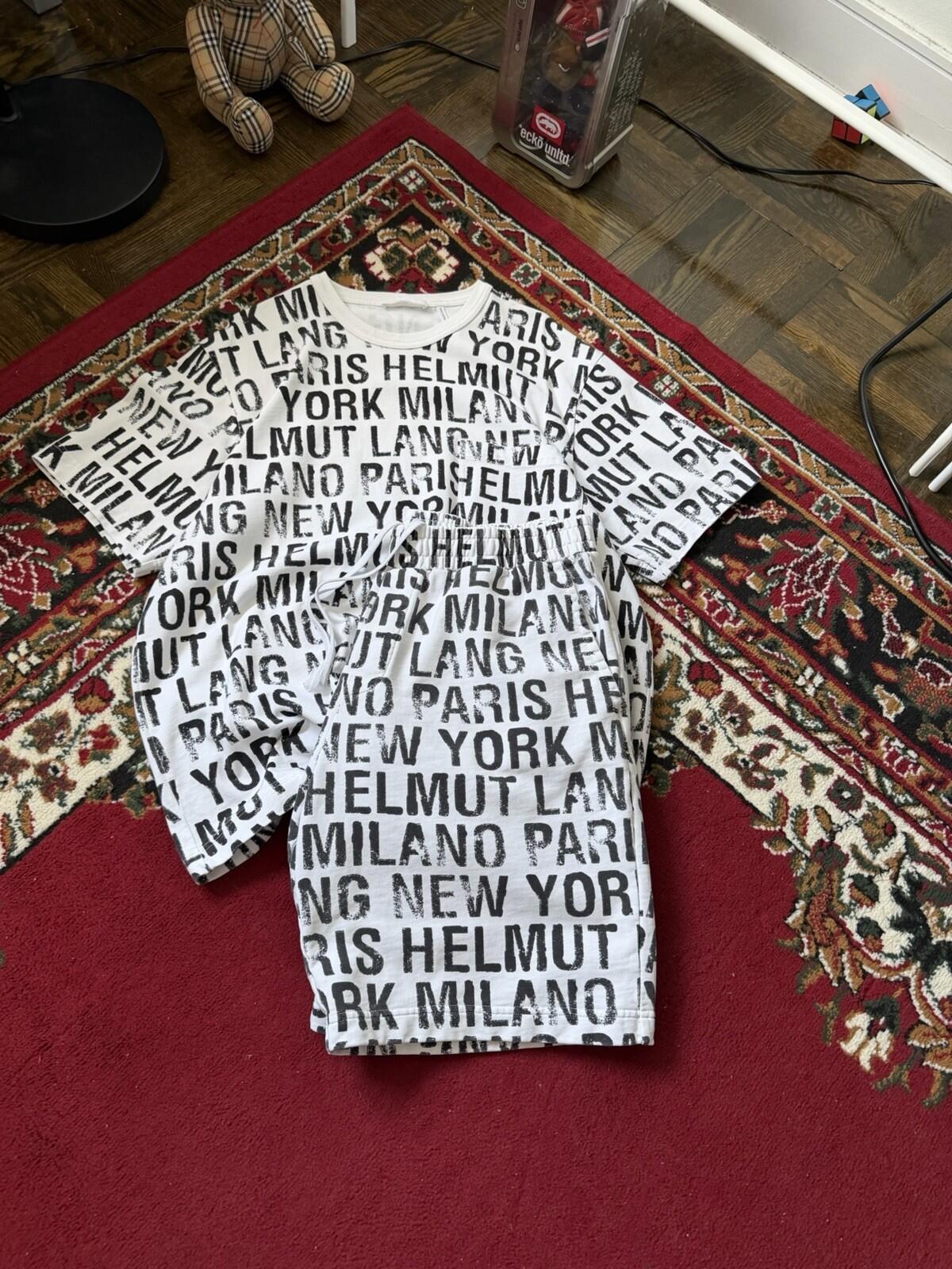 Helmut Lang New York Monogram T-shirt / Shorts Set Tee Size XL White / Black