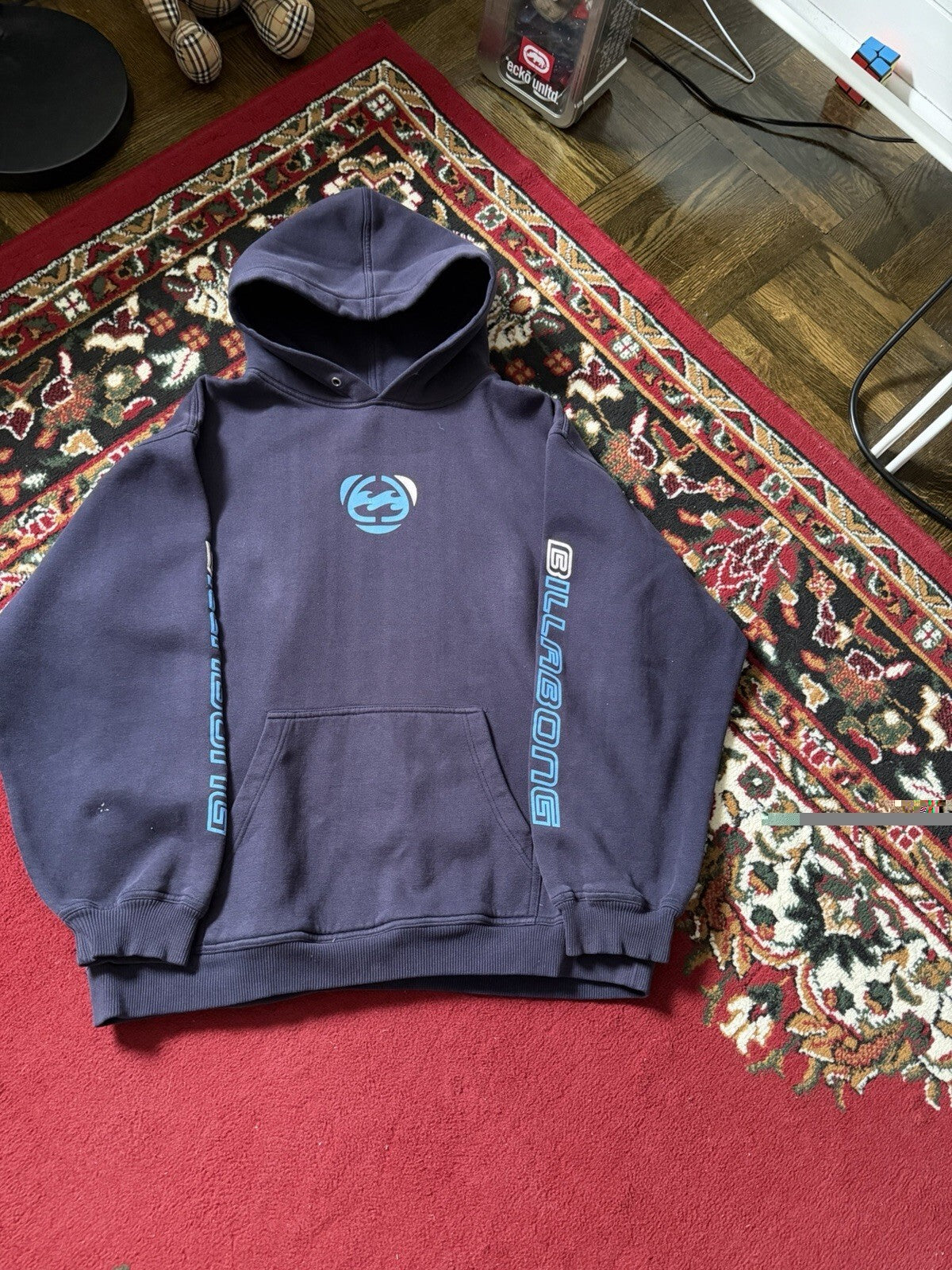 Vintage  Billabong Grail Center Log Hoodie Surf Grunge Faded Skate Rave Y2K 90s