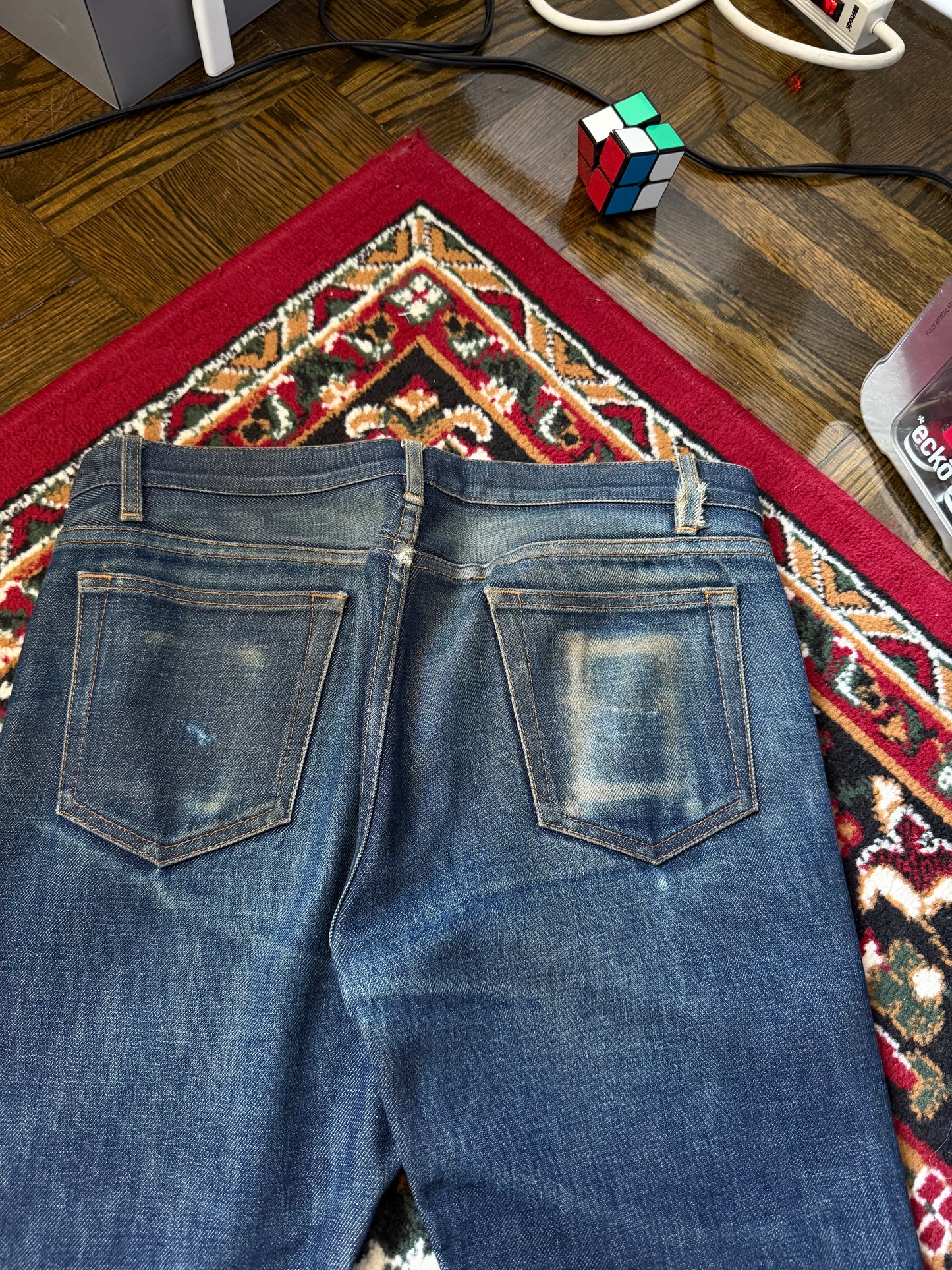 Apc Distressed New Cure Button Fly Denim - Jeans