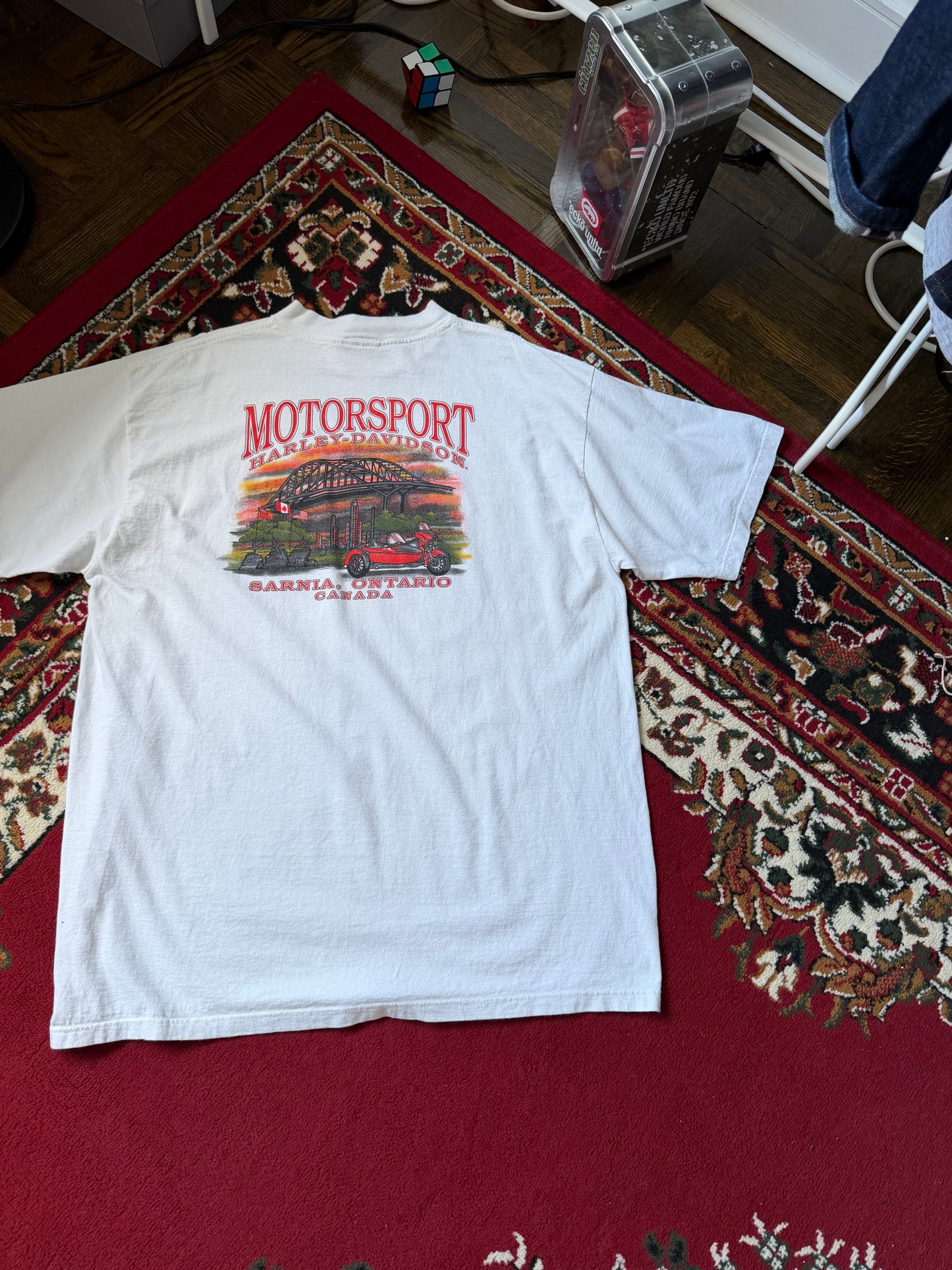 Vintage Harley Davidson Softail White Tee