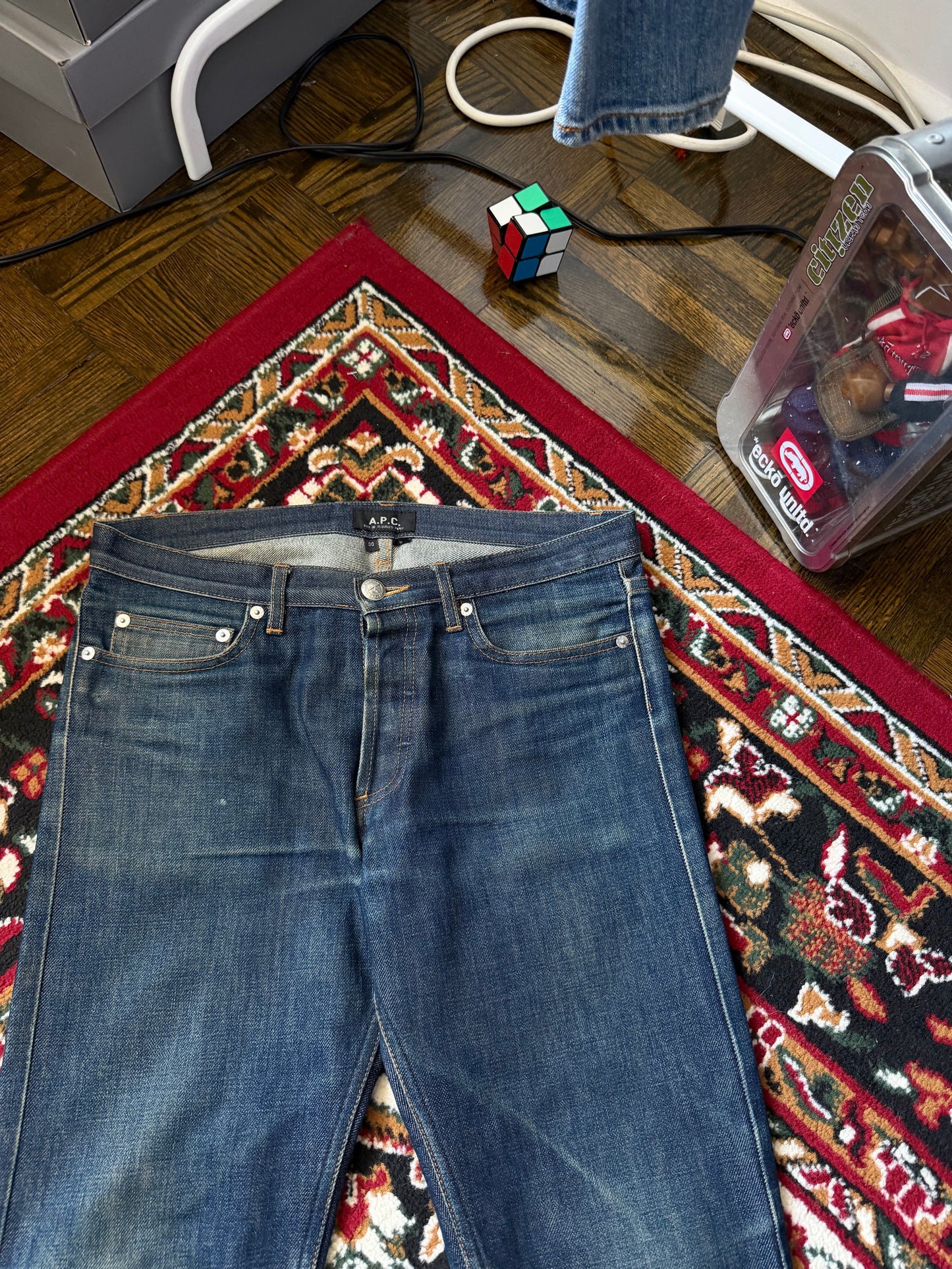 Apc Distressed New Cure Button Fly Denim - Jeans