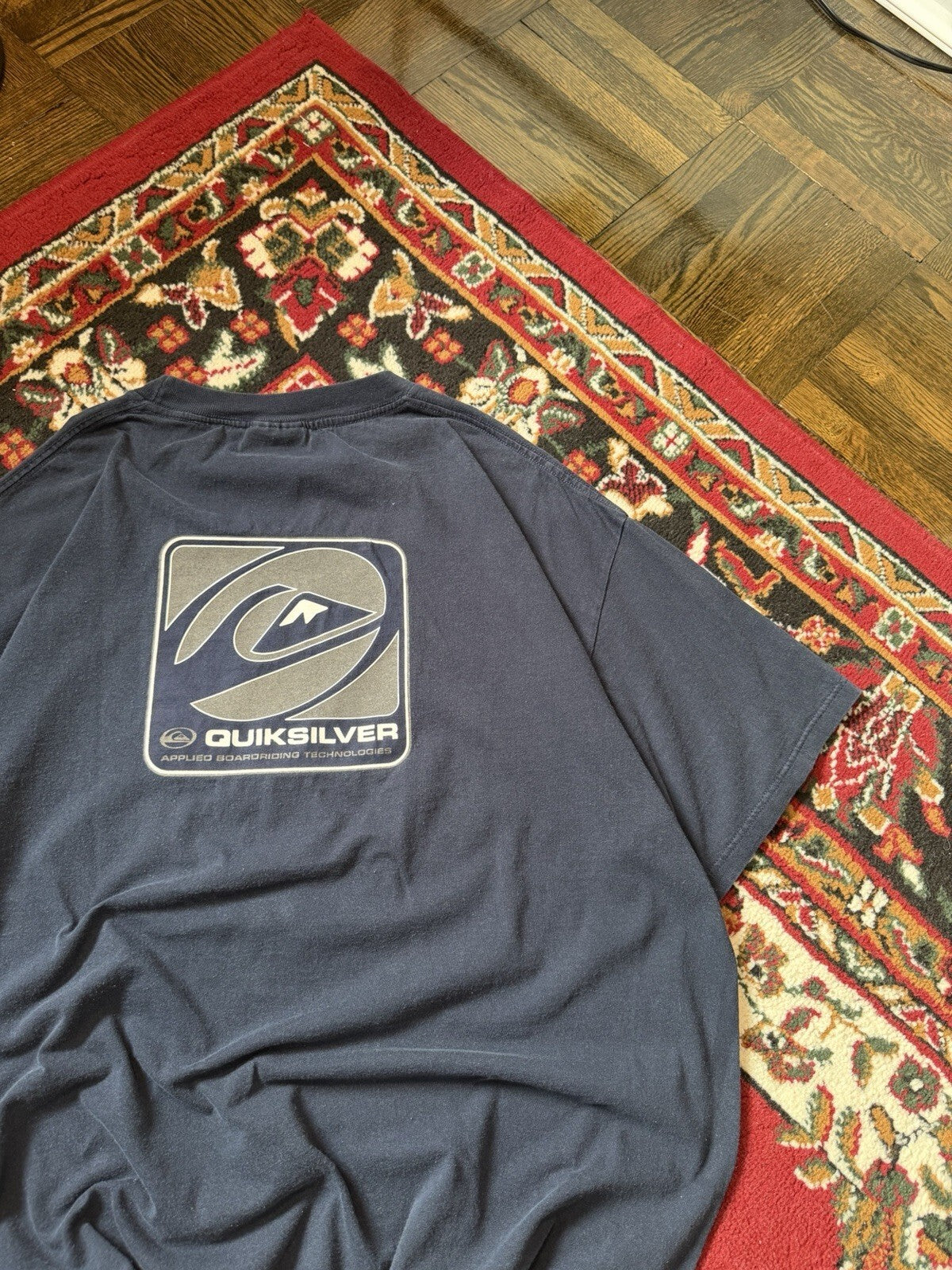 90s Quiksilver International Vintage Reflective Logo Tee T-shirt Surd Skate XL