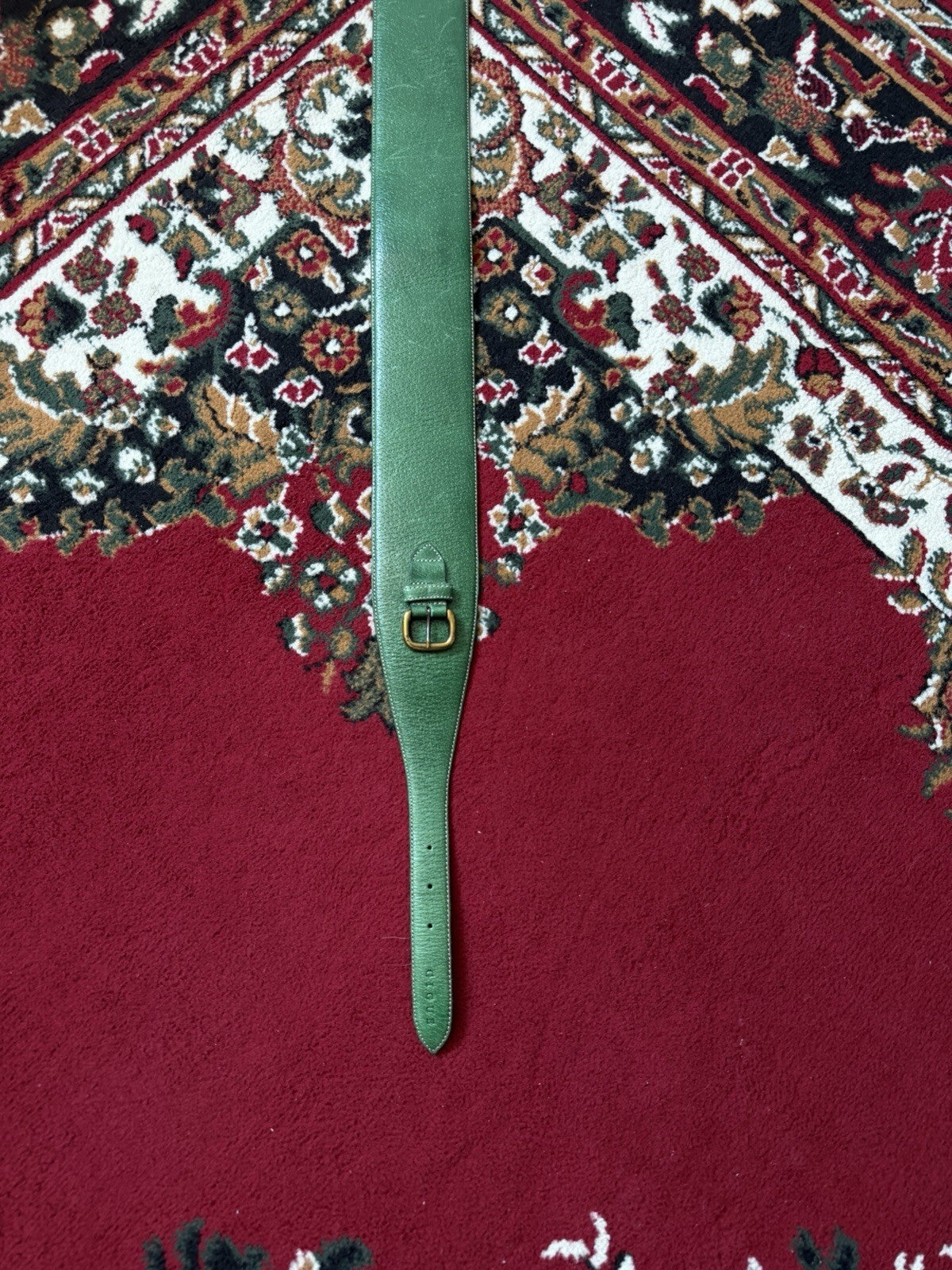 Cuir Vachette Women Leather Belt Green Made in France Thomas Greg