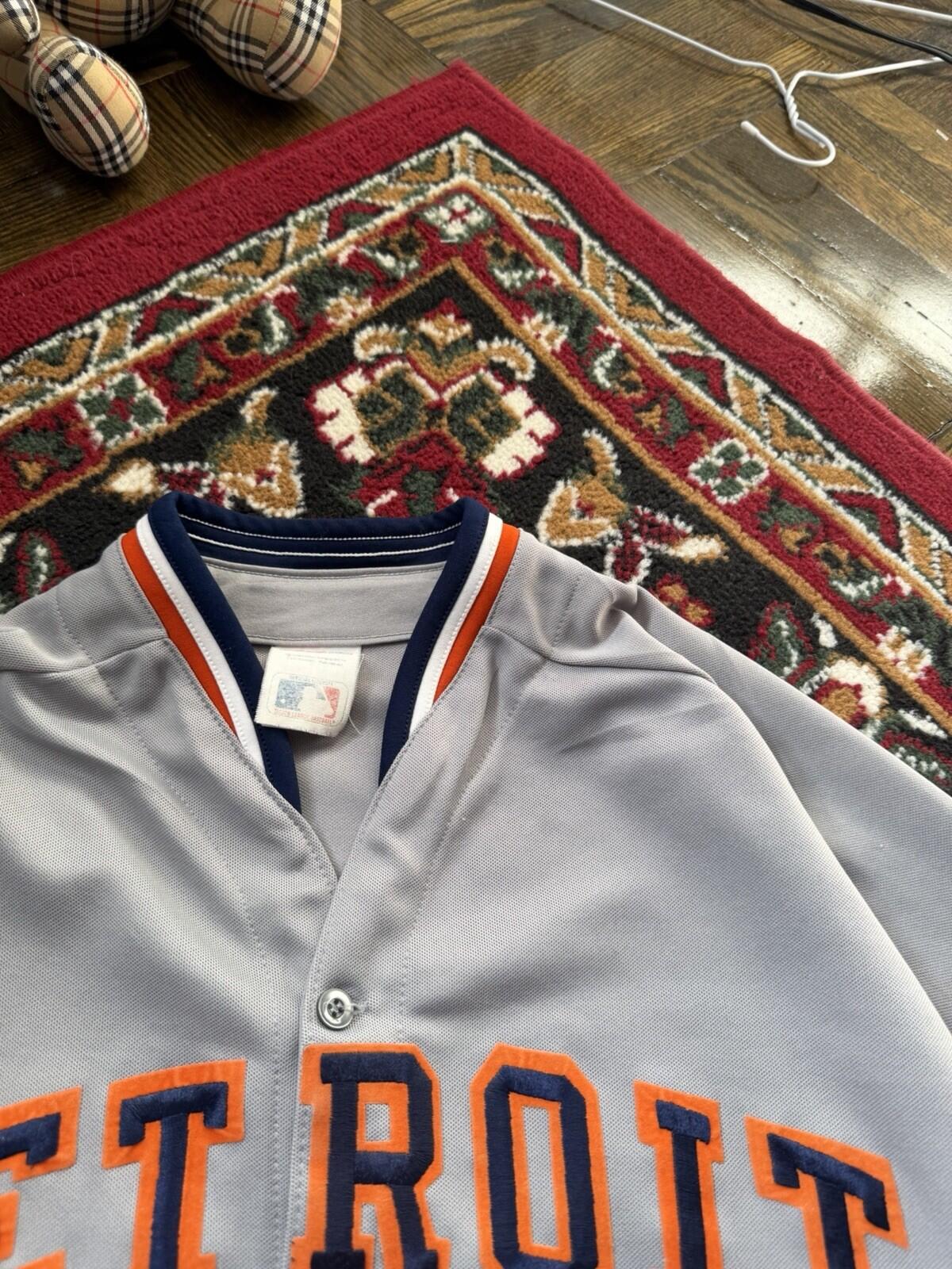 Vintage 80s CCM Detroit Tigers Jersey XXL Gray Road Script MLB Sewn 90s