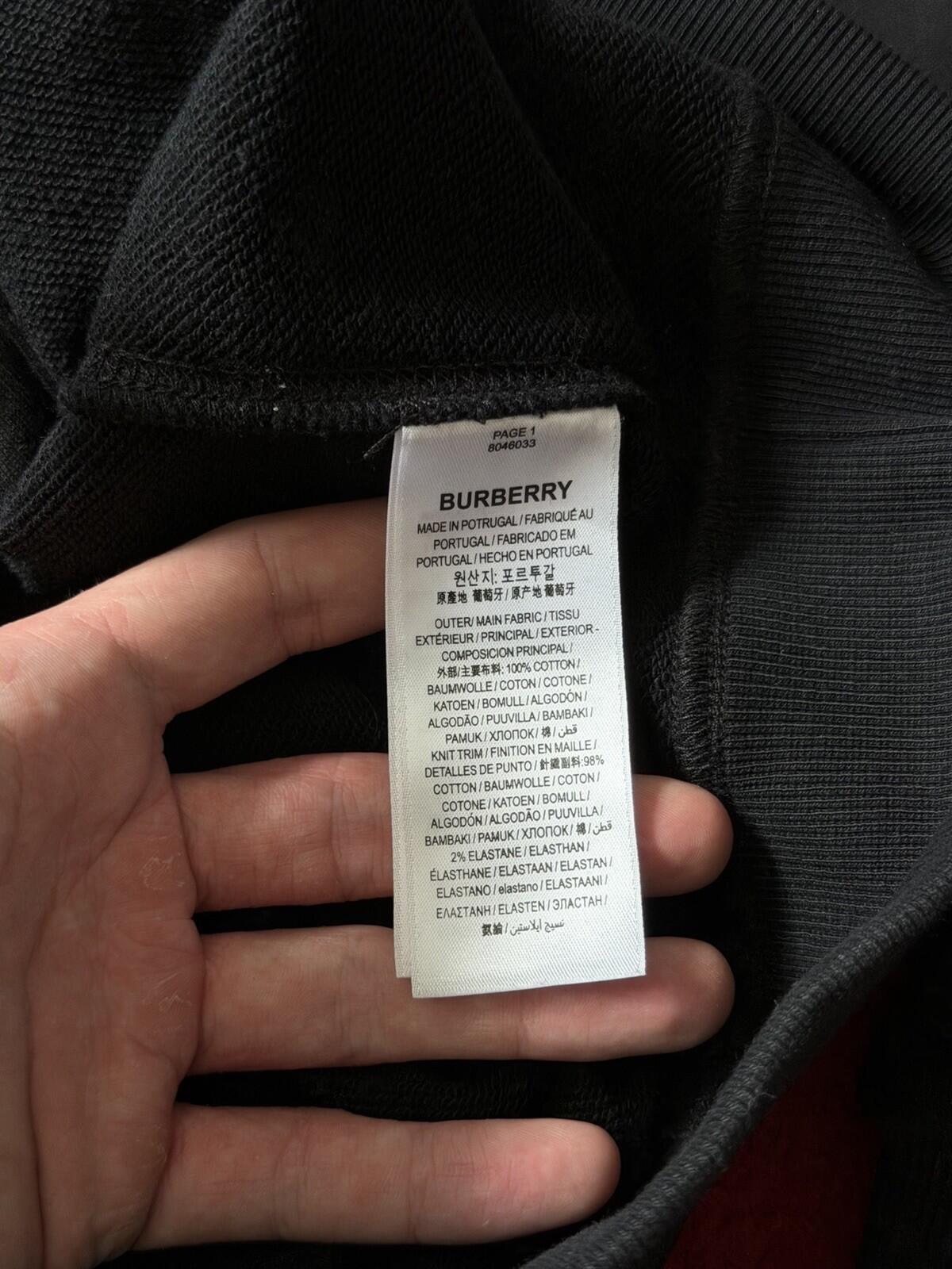 Burberry London Heart Black Full Zip Hoodie Cotton Logo Pockets Size M