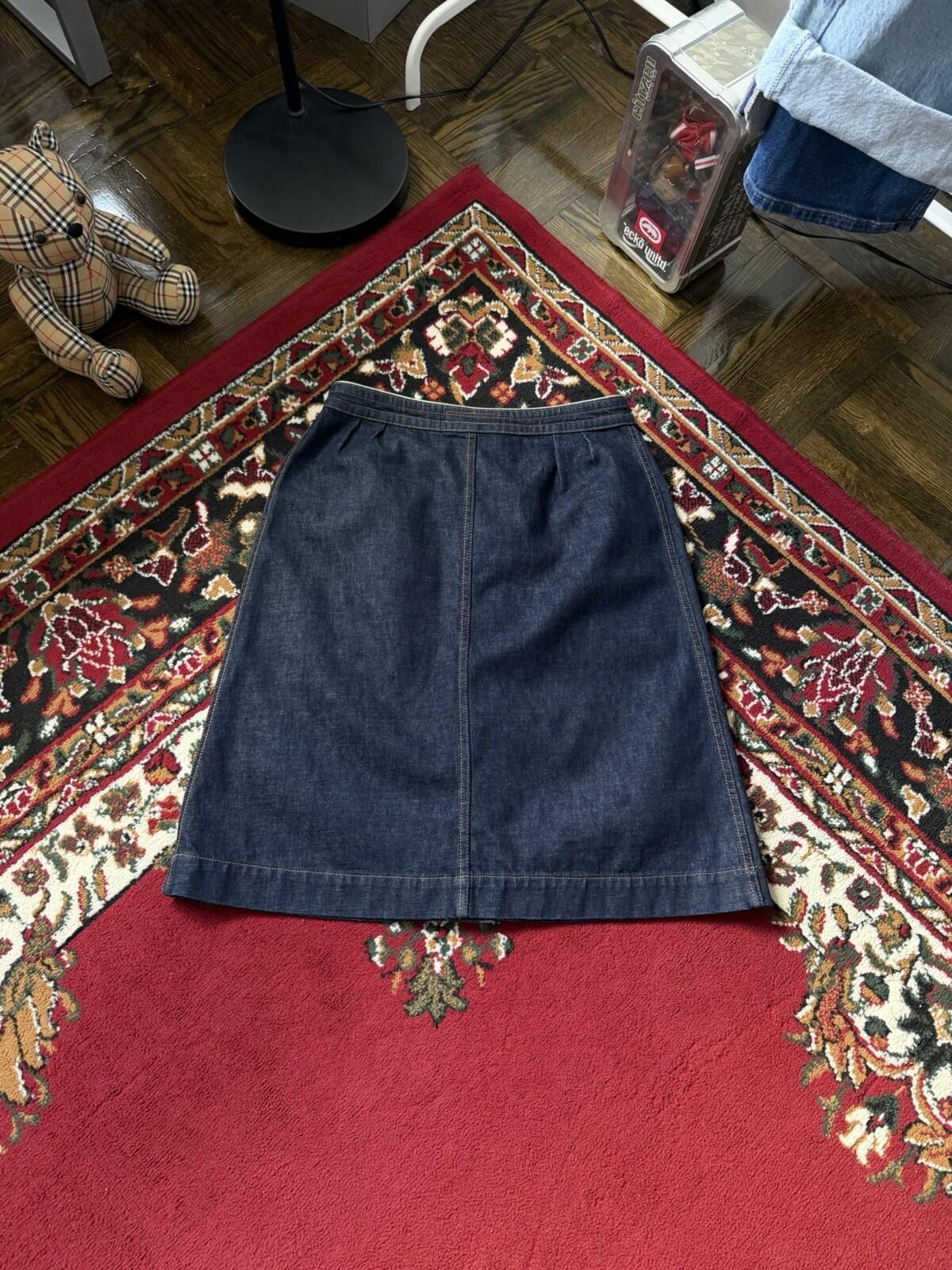 Very Rare Yves Sain Lauren Rive Gauche Vintage Denim Jean Skirt 00s Hedi Slimane
